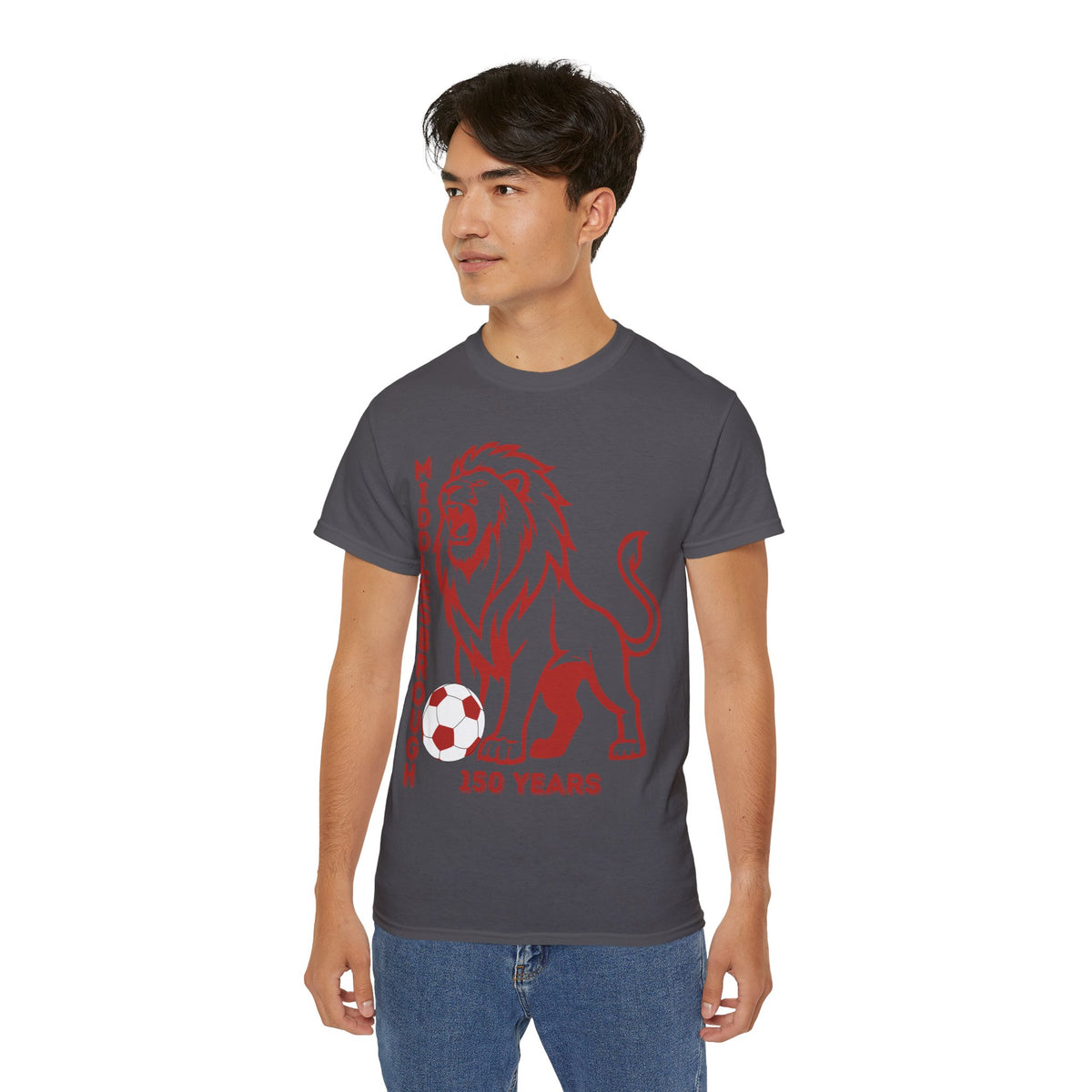 Black/Red Middlesbrough 150 Years Lion Football T-Shirt
