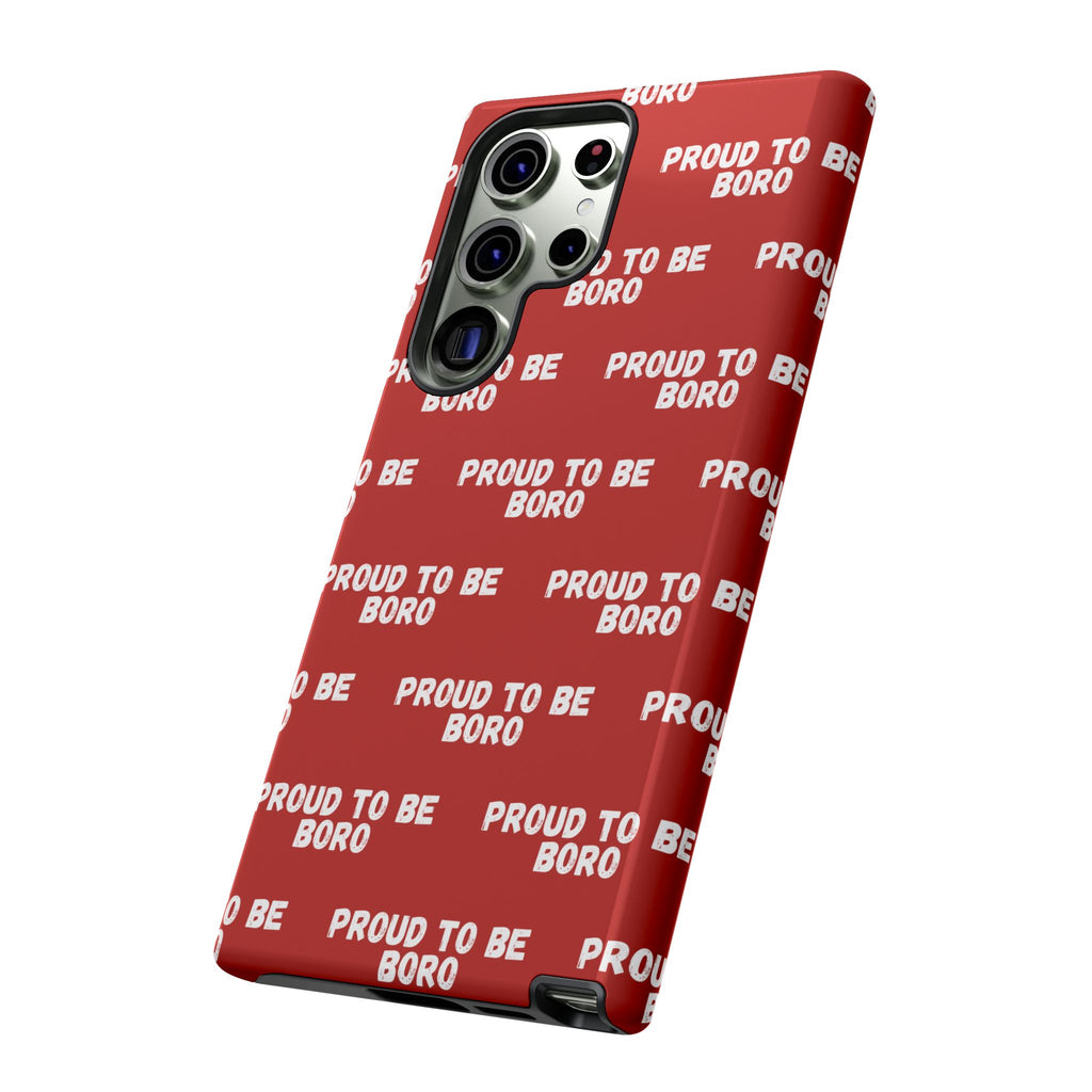 "PROUD TO BE BORO" Phone Case — Red Pattern Tough Case