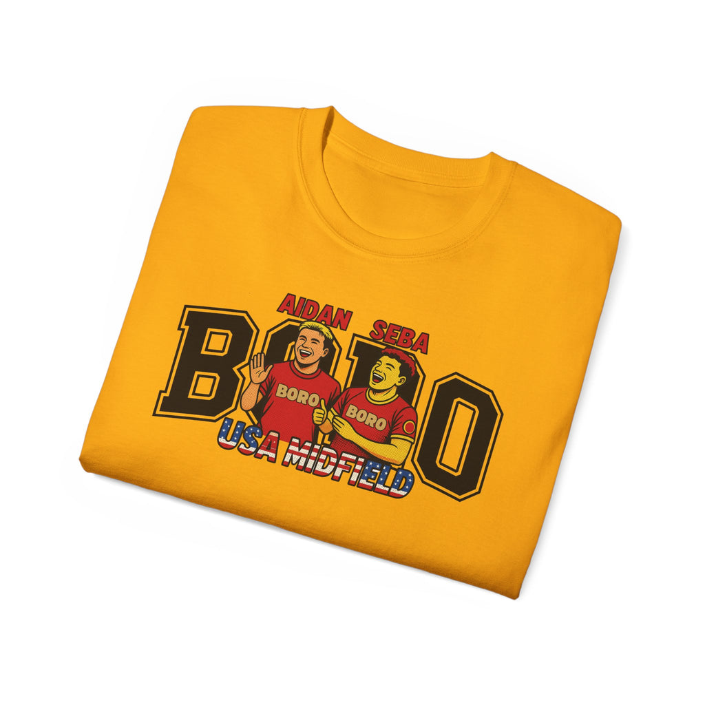 American Midfield — "Aidan & Seba, Boro's USA Midfield" Graphic T-Shirt