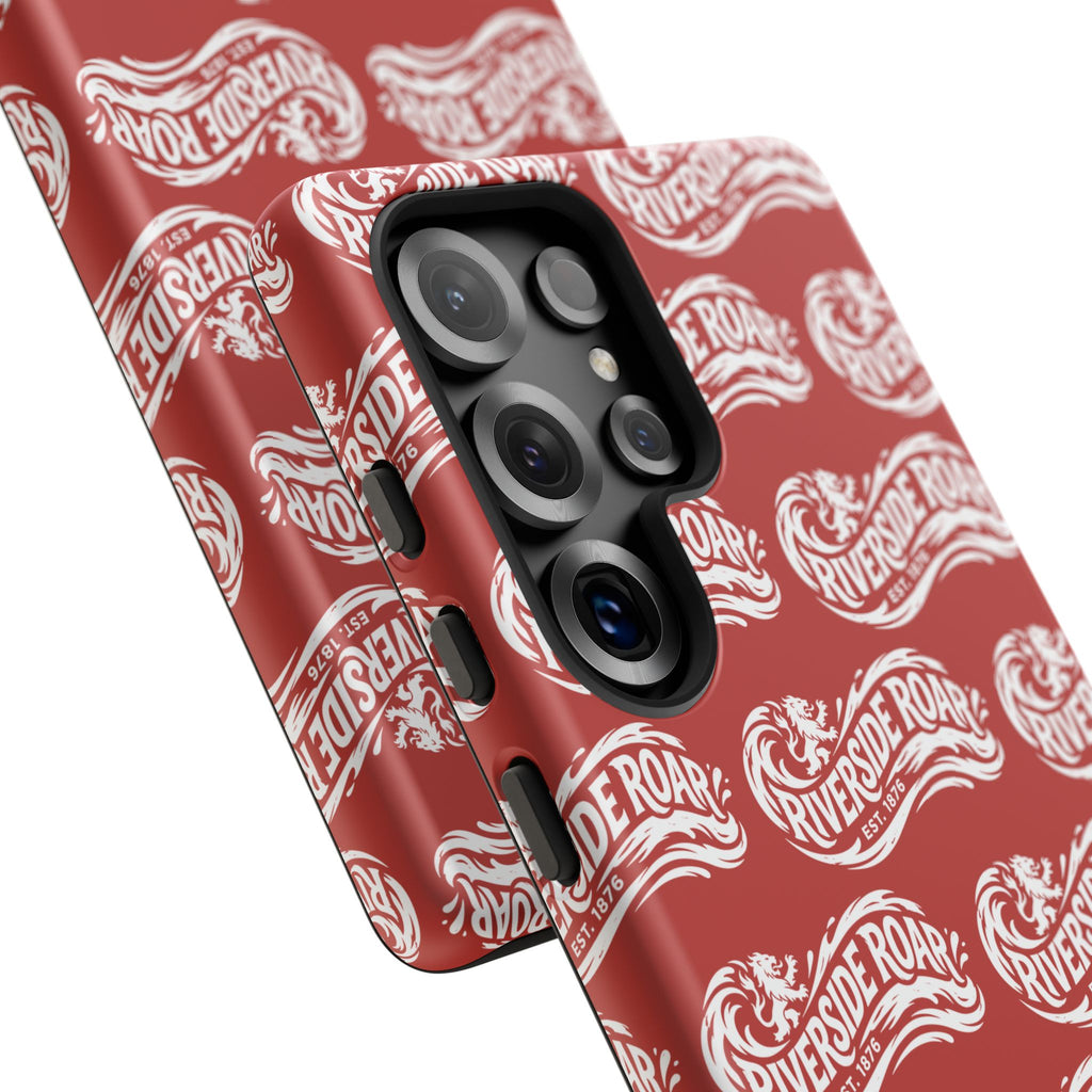 Riverside Roar Patterned Tough Case (White on Red) iPhone & Samsung