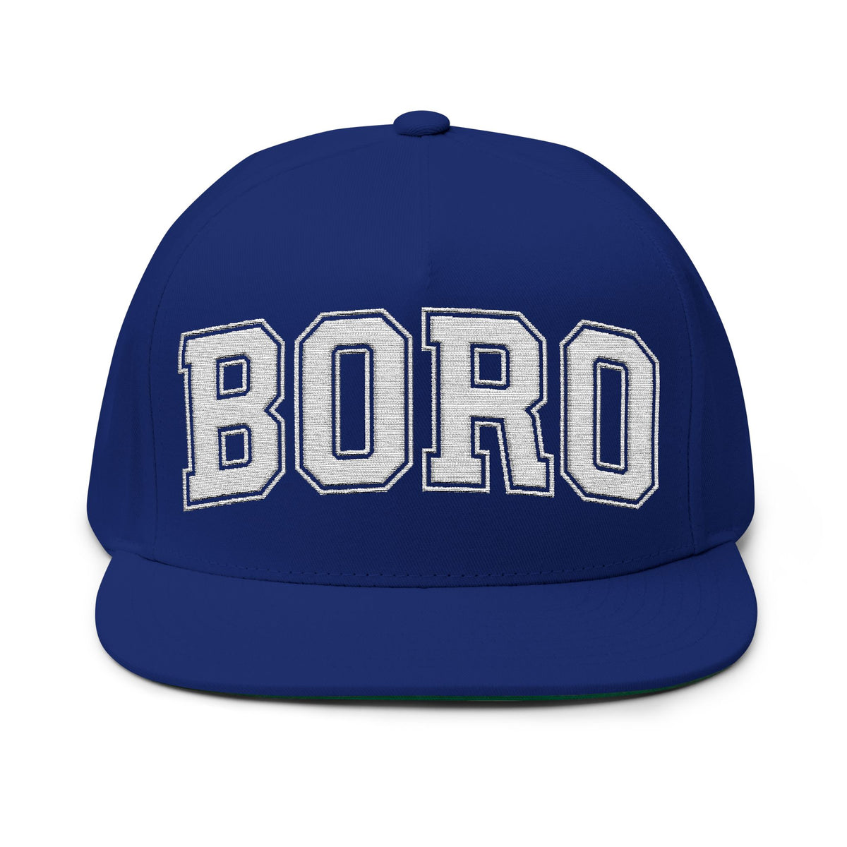 BORO Flat Bill Cap — Embroidered 'BORO' Vintage UNI Snapback Hat