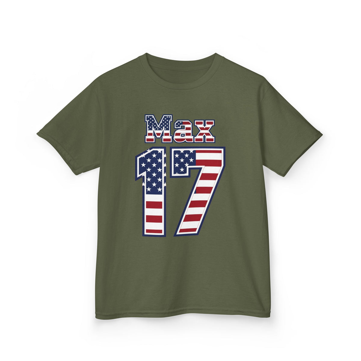 Kids Shirt 'Max 17' American Flag BORO Shirt, Max Arfsten is our Number 17 'Front print'