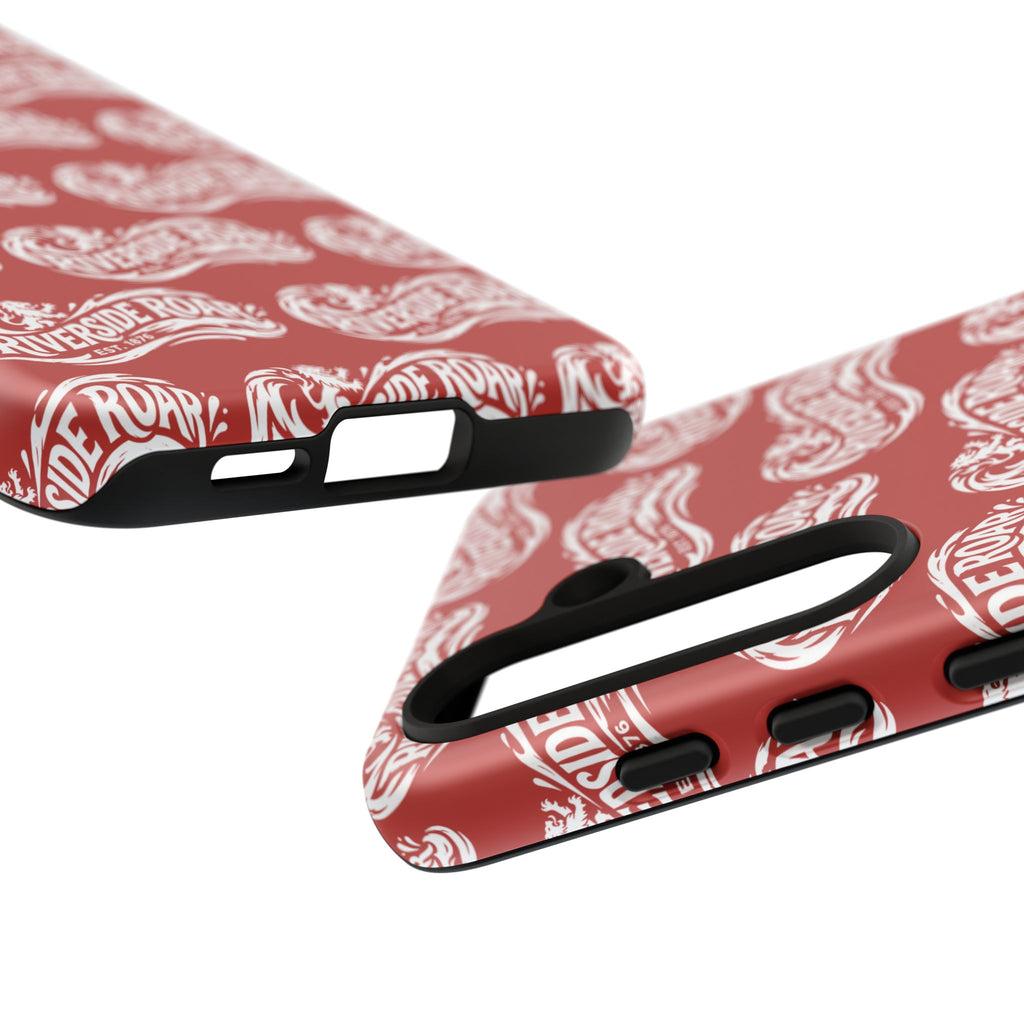 Riverside Roar Patterned Tough Case (White on Red) iPhone & Samsung