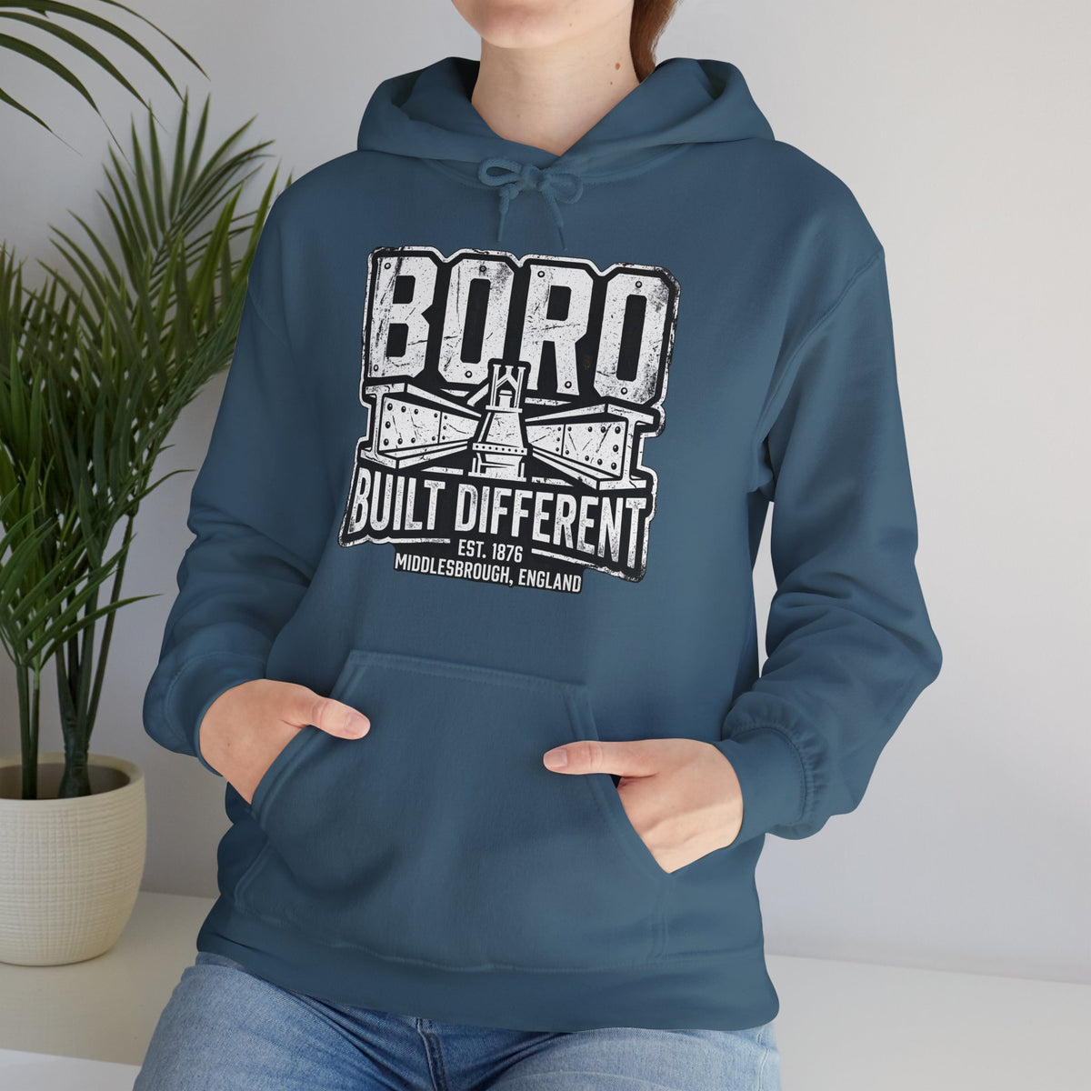 Boro Built Different Hoodie — Middlesbrough Proud Graphic Sweatshirt 'front print'