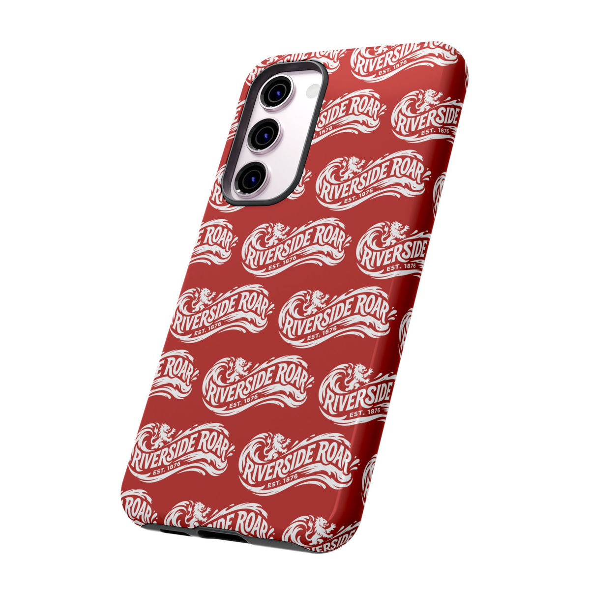 Riverside Roar Patterned Tough Case (White on Red) iPhone & Samsung