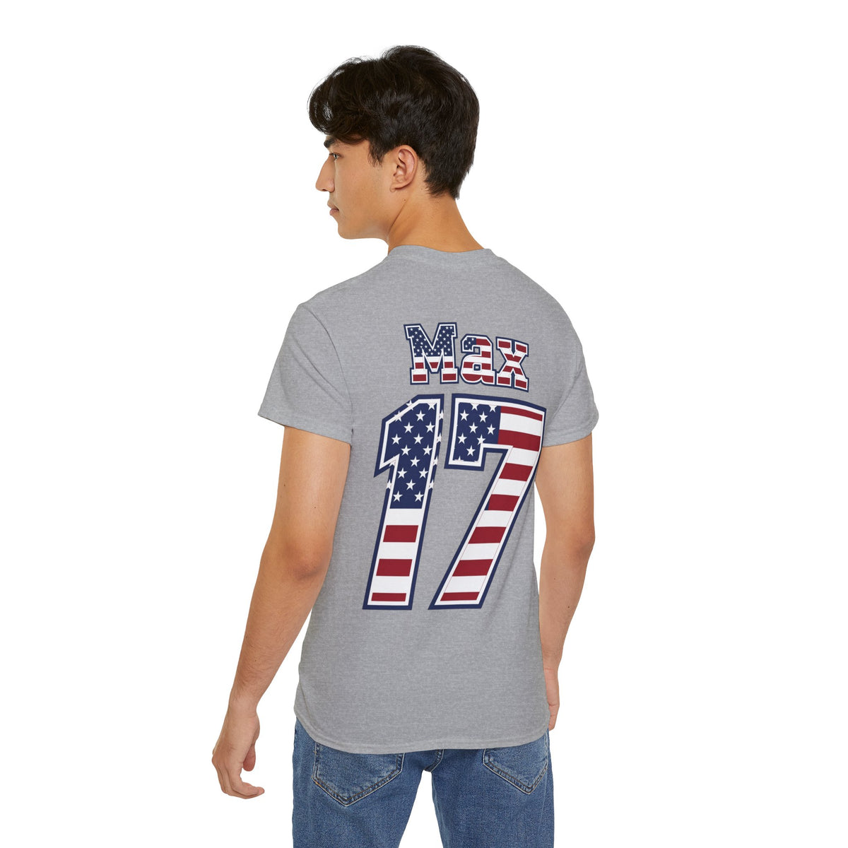 Max Arfsten Number 17 USA Flag Shirt for the BORO 'back print only'