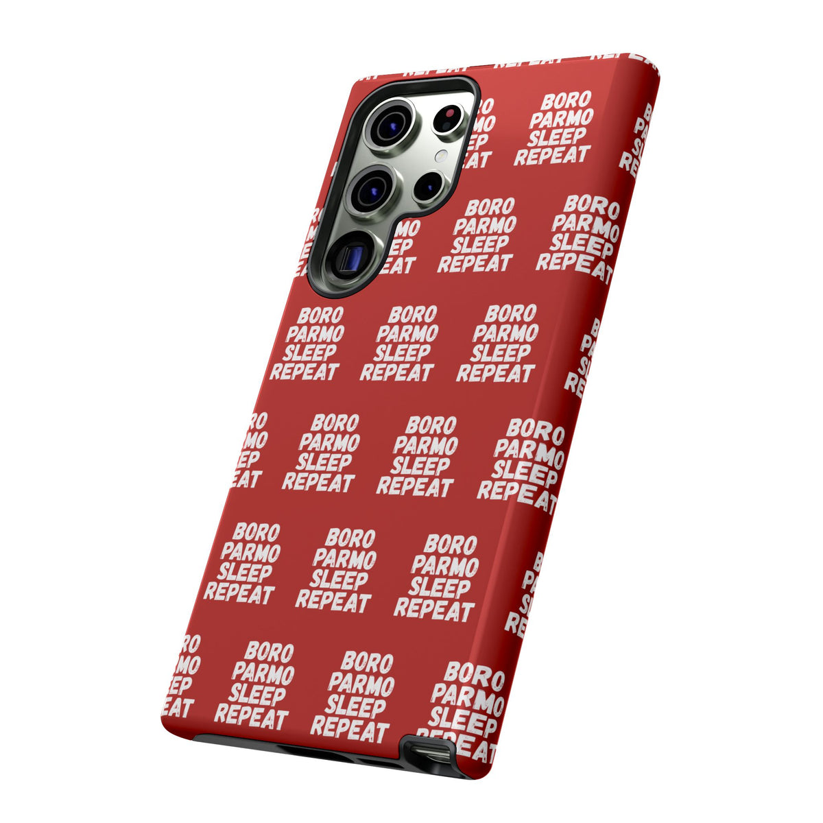"BORO PARMO SLEEP REPEAT" Phone Case — Red Pattern Tough Case