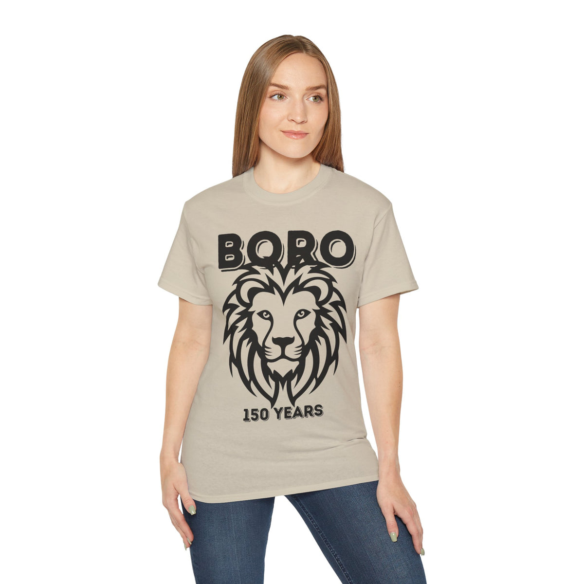 LARGE Black/Red Lion Mascot Tee – BORO 150 Years Commemorative T-Shirt