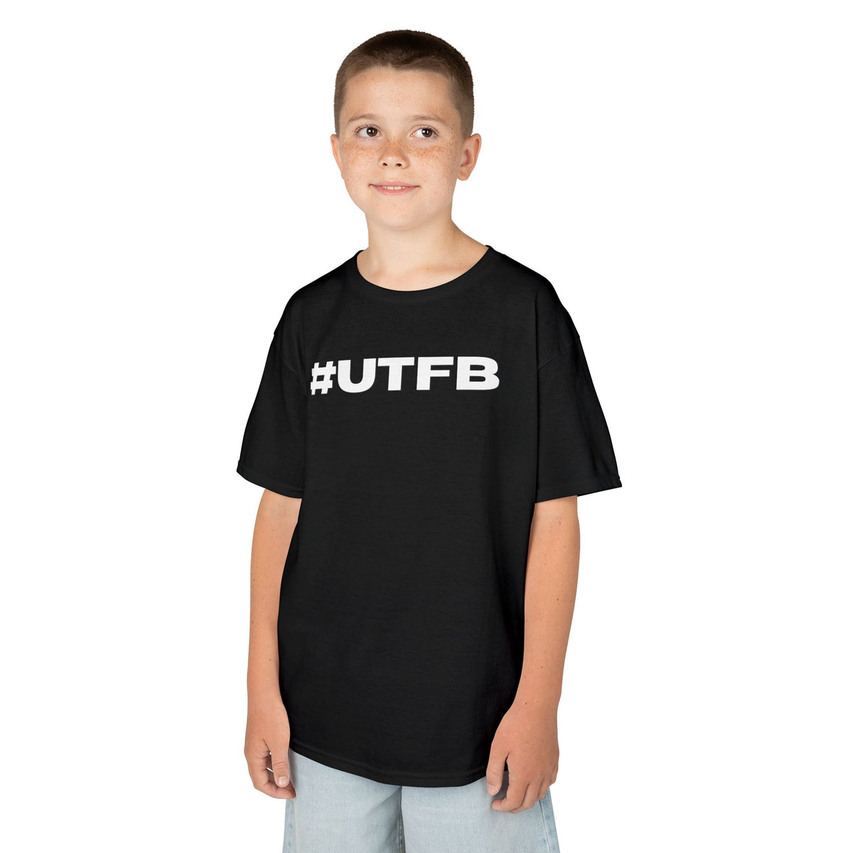 Kids BORO Tee — White #UTFB Graphic Youth T-Shirt
