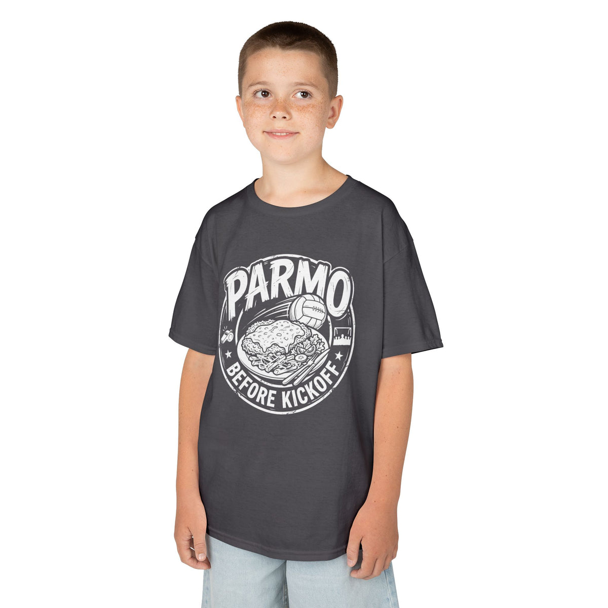 Kids T-Shirt – "Parmo Before Kickoff" Middlesbroughfc Football& Parmo Graphic Tee