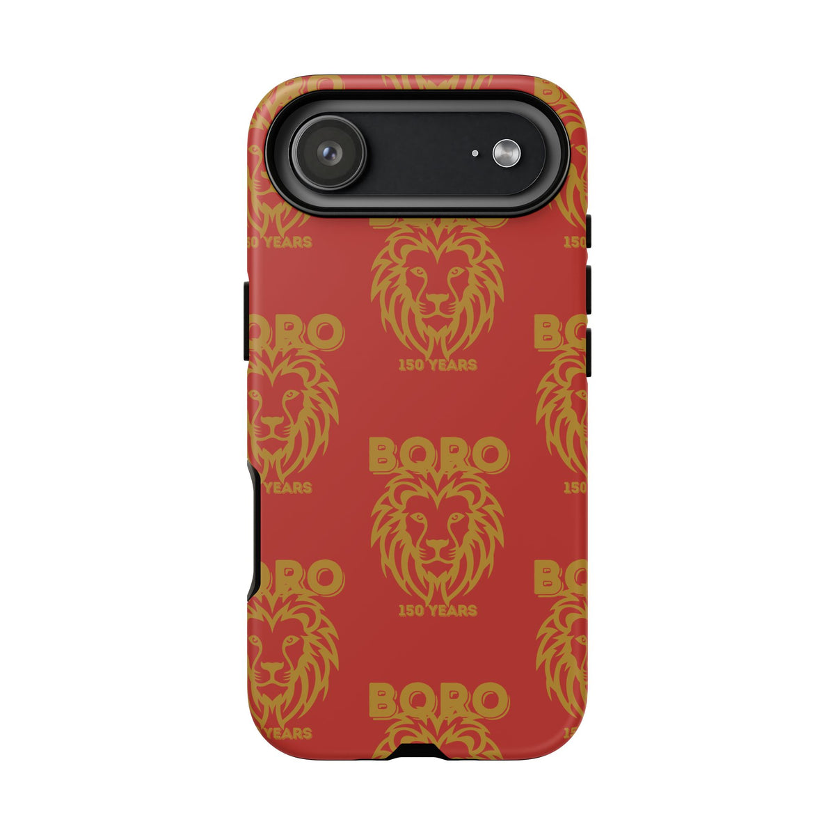 BORO Gold on red Lion Head Phone Case — Red 150 years Pattern Protective Case