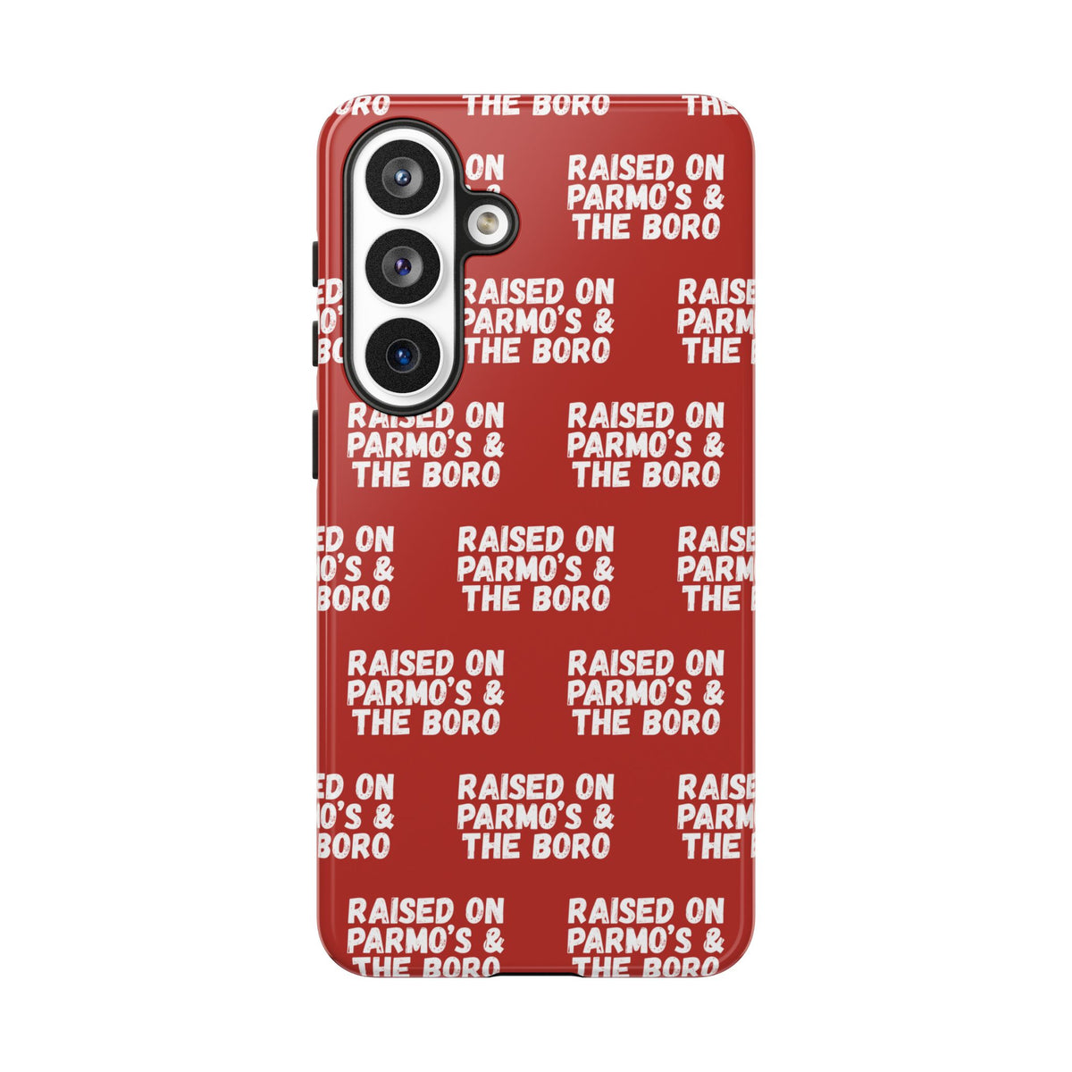 "RAISED ON PARMO'S AND THE BORO" Phone Case — Red Pattern Tough Case