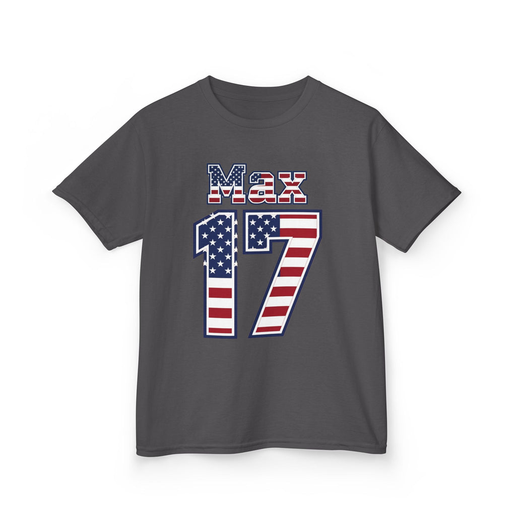 Kids Shirt 'Max 17' American Flag BORO Shirt, Max Arfsten is our Number 17 'Front print'