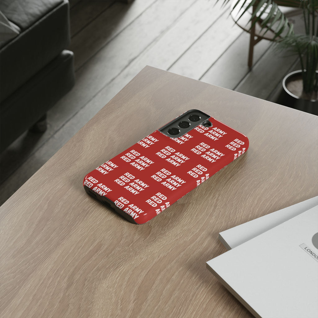 "RED ARMY RED ARMY RED ARMY" Phone Case — Red Pattern Tough Case
