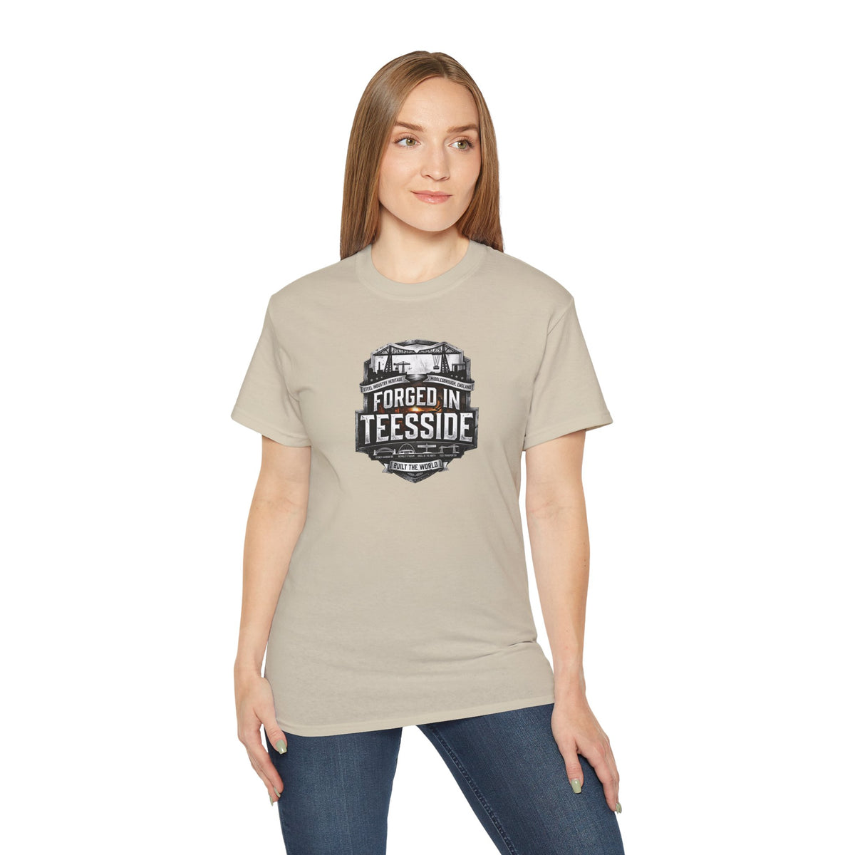 Forged in Teesside Graphic Tee, Industrial England T‑Shirt, Teesside Built The World, British Steel
