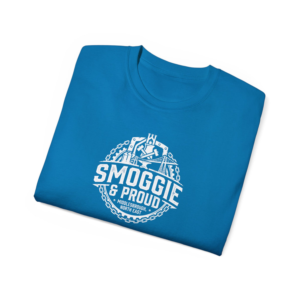 Smoggie & Proud T‑Shirt — Teesside Pride Tee chest graphic