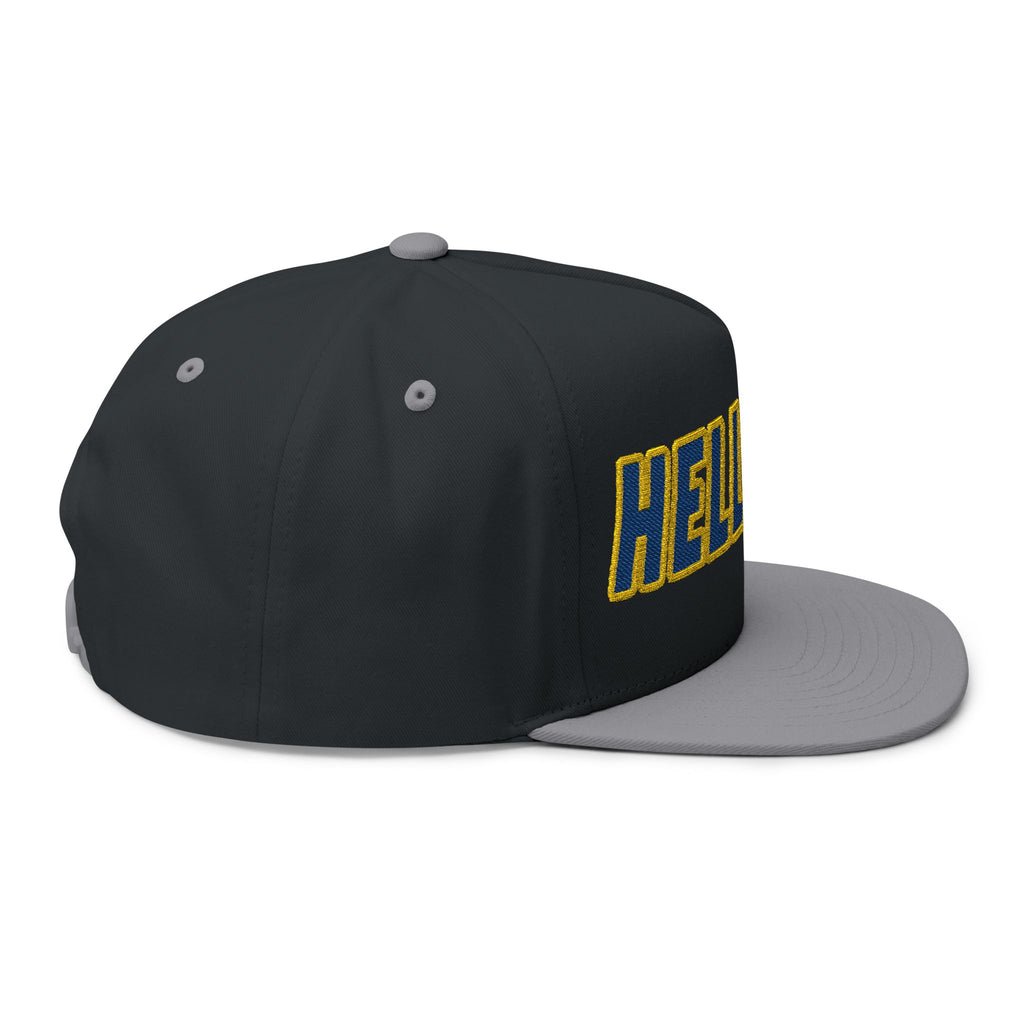 BORO Flat Bill Cap — Embroidered 'HELLBALL' Bold Font Snapback Hat