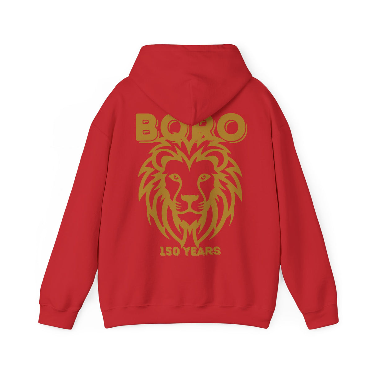 BORO GOLD Lion Crest Hoodie — Boro 150 Years Anniversary Hooded Sweatshirt 'back print only'
