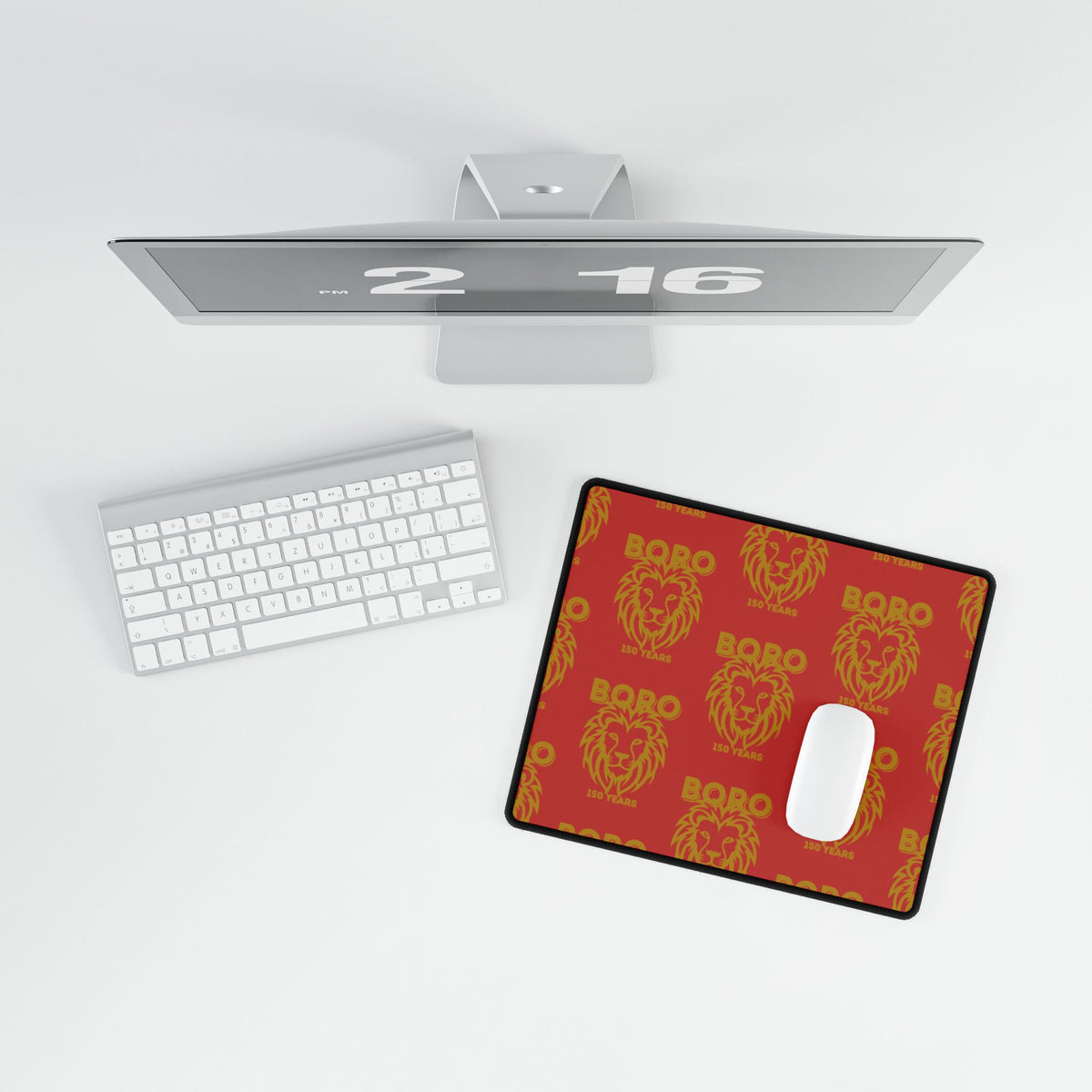 BORO Lion Head Red Desk Mat — Large Gaming & Office Desk Pad