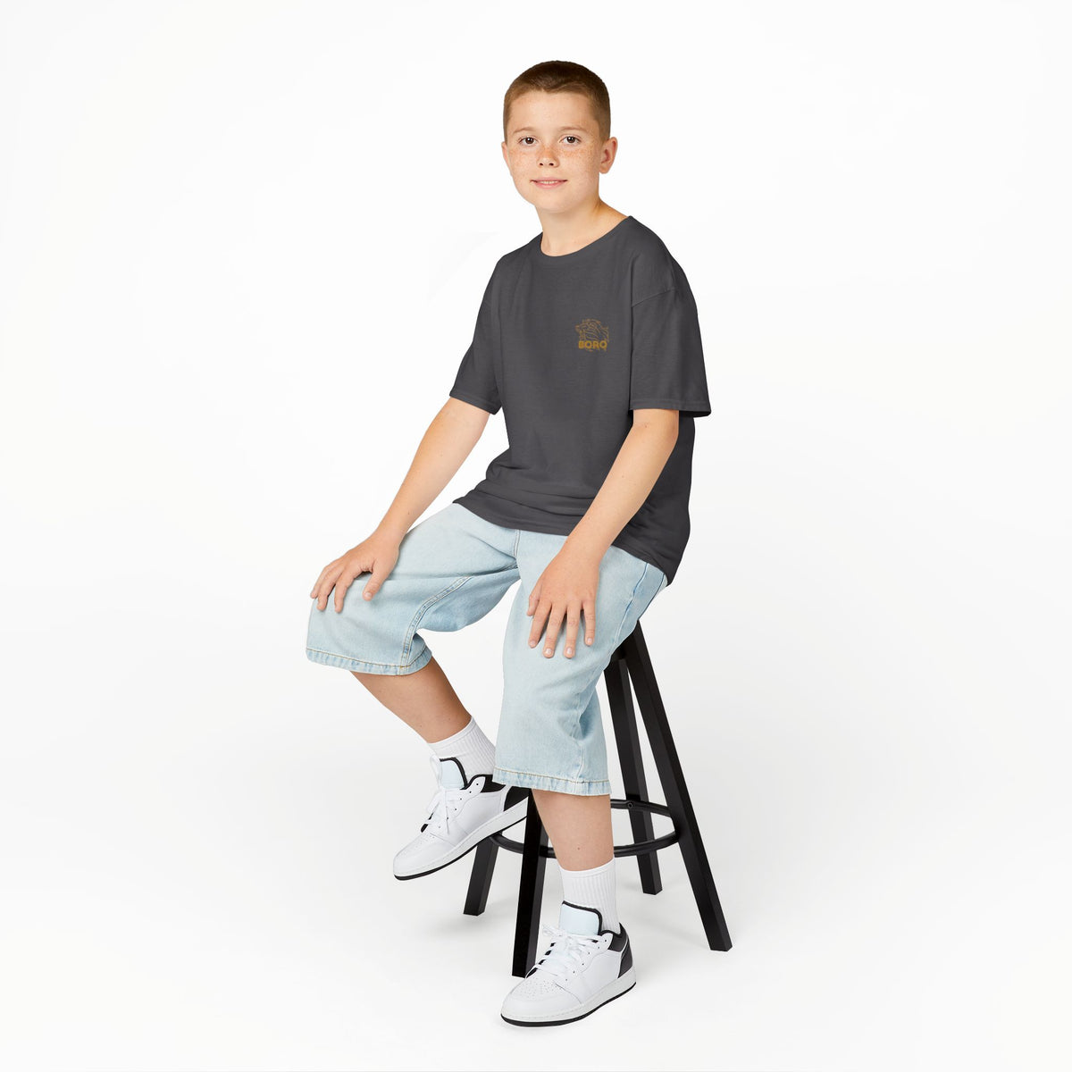 BORO Kids Tee — Cute Red ‘BORO’ Lion Chest Graphic