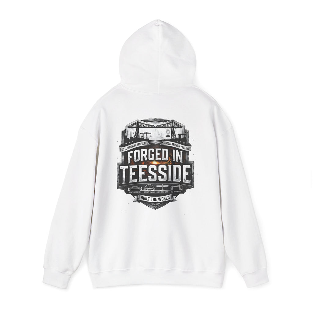 Forged in Teesside Hoodie — Industrial Teesside Pride Sweatshirt 'back print'