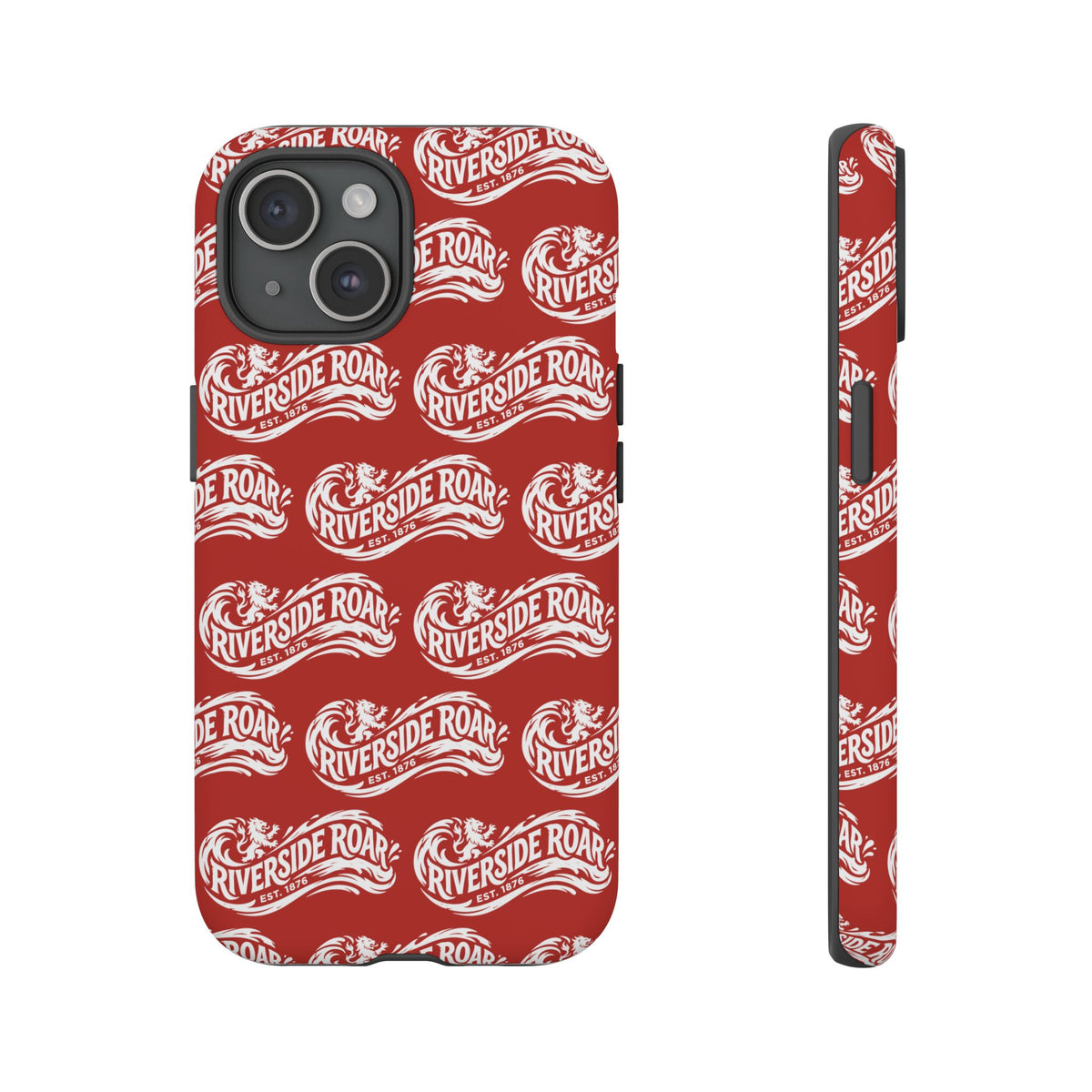 Riverside Roar Patterned Tough Case (White on Red) iPhone & Samsung