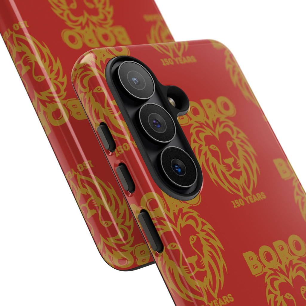 BORO Gold on red Lion Head Phone Case — Red 150 years Pattern Protective Case