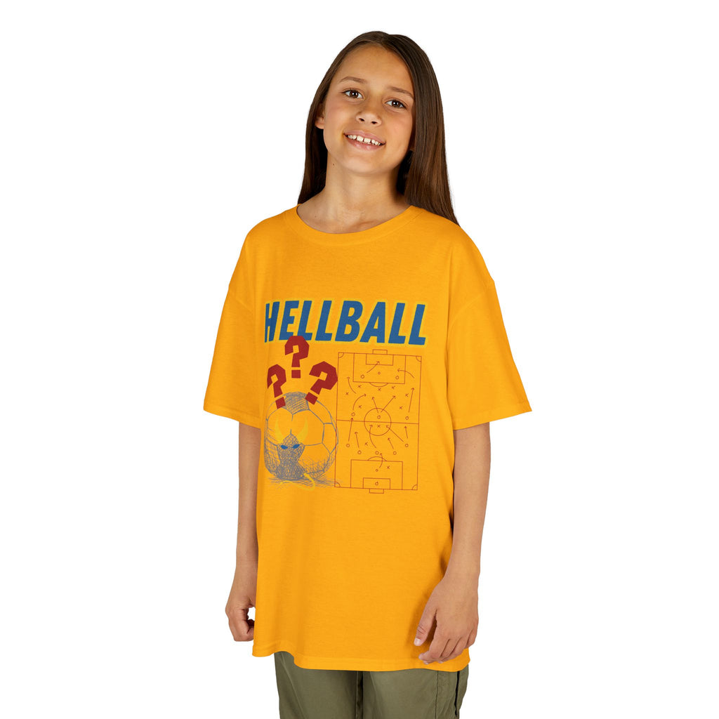 Kids T‑Shirt — "HELLBALL" Graphic Tee with Demon Ball and Game Plan