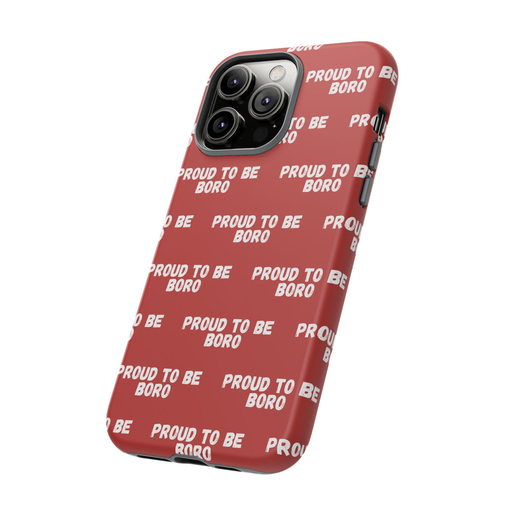 "PROUD TO BE BORO" Phone Case — Red Pattern Tough Case