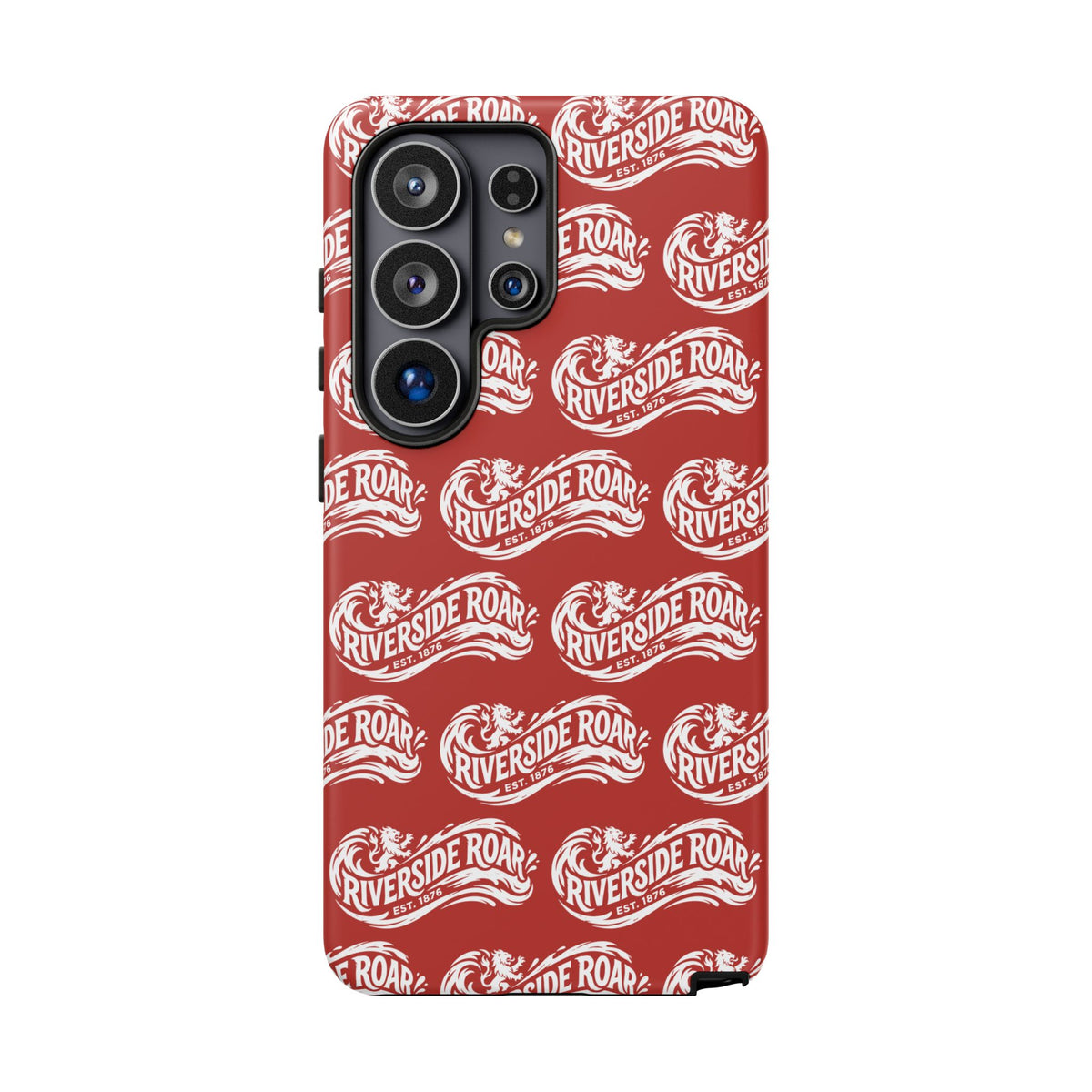Riverside Roar Patterned Tough Case (White on Red) iPhone & Samsung