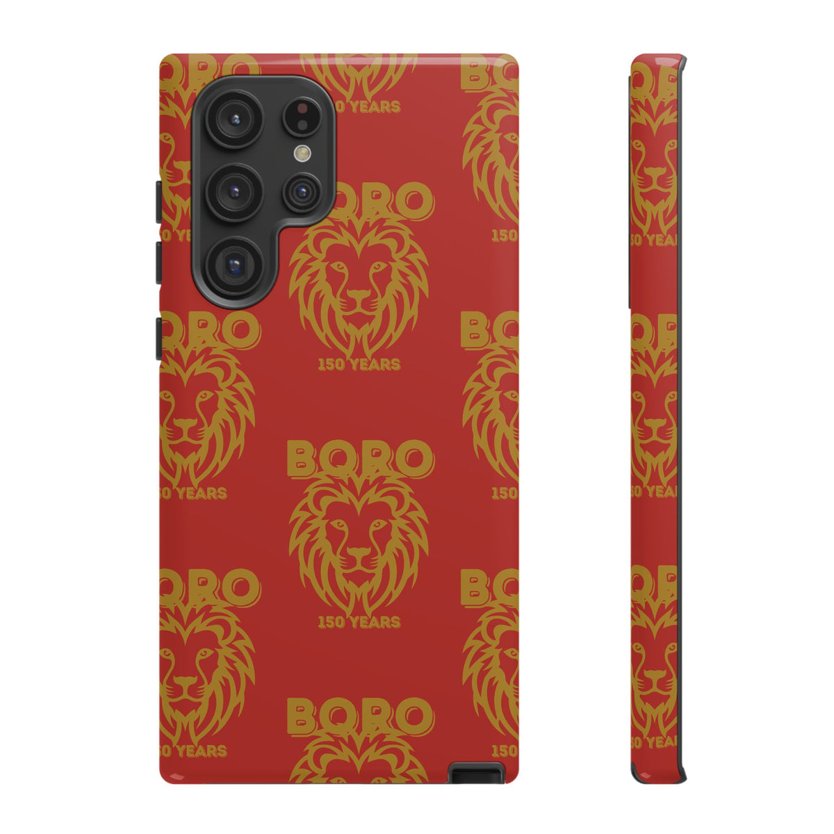 BORO Gold on red Lion Head Phone Case — Red 150 years Pattern Protective Case