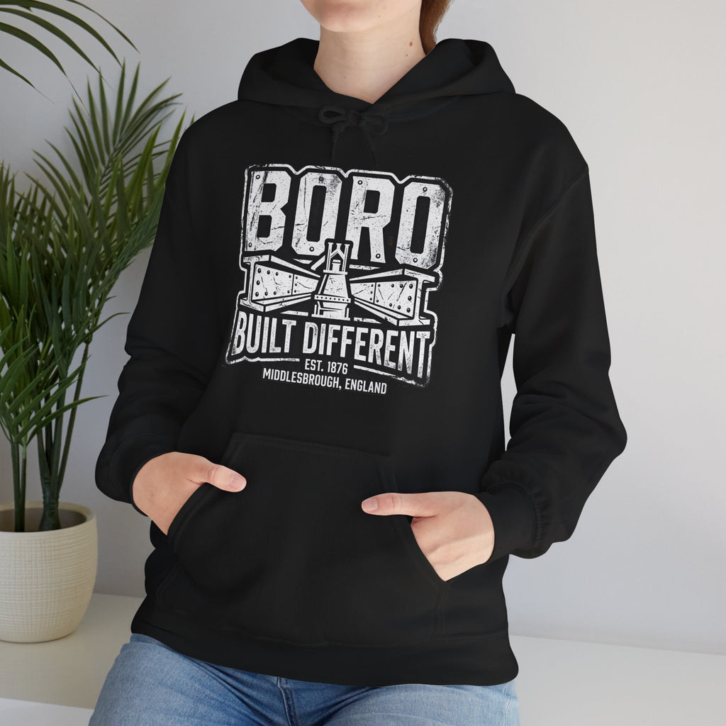 Boro Built Different Hoodie — Middlesbrough Proud Graphic Sweatshirt 'front print'