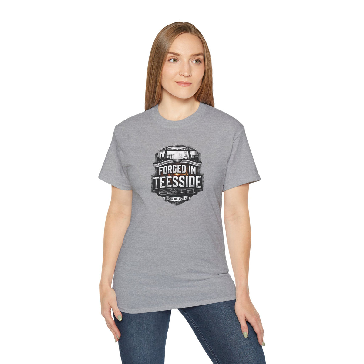 Forged in Teesside Graphic Tee, Industrial England T‑Shirt, Teesside Built The World, British Steel