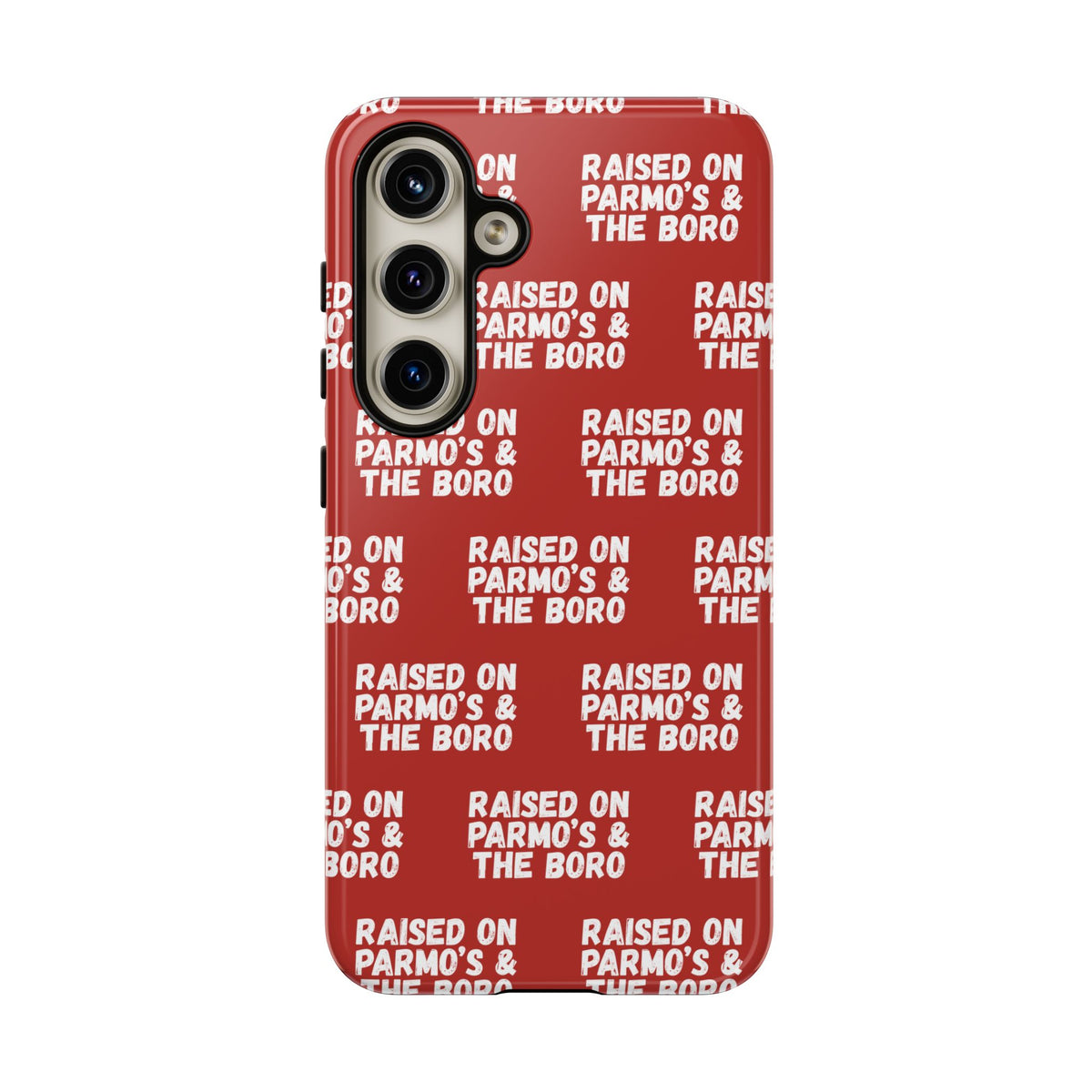 "RAISED ON PARMO'S AND THE BORO" Phone Case — Red Pattern Tough Case