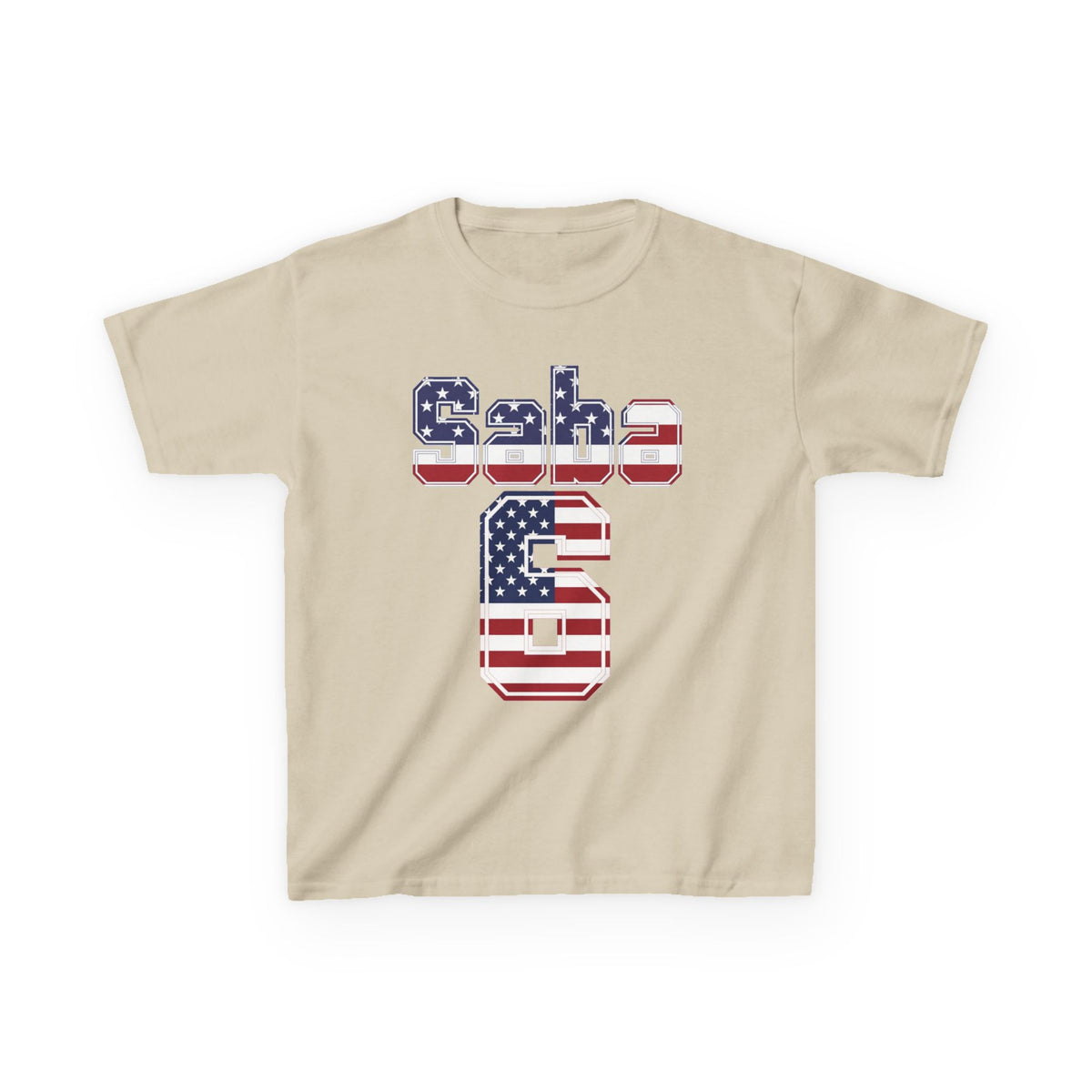 Kids Shirt 'Saba 6' American Flag BORO Shirt, Sabastian Berhalter is our Number 6 'Front print'