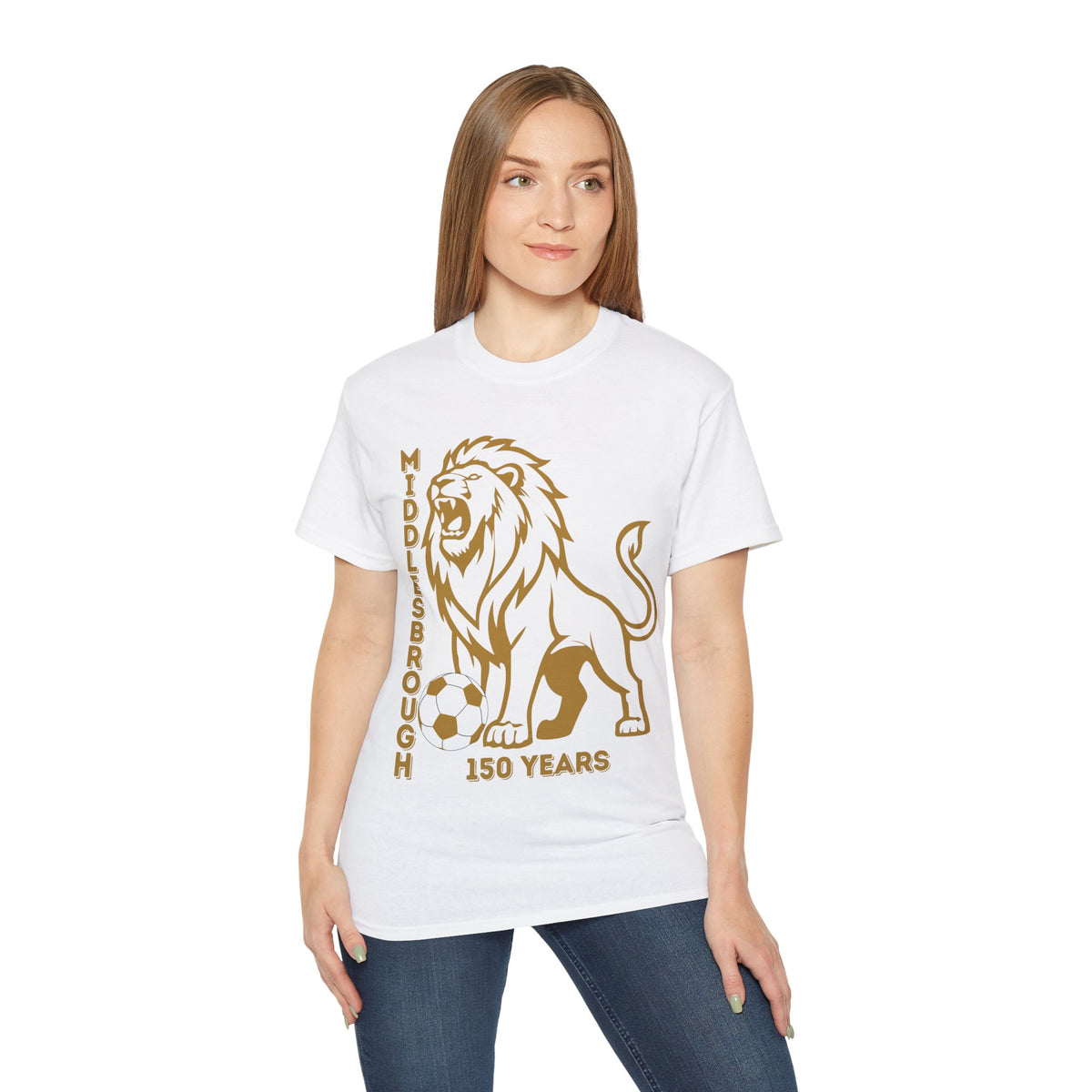 GOLD Middlesbrough 150 Years Lion Football T-Shirt