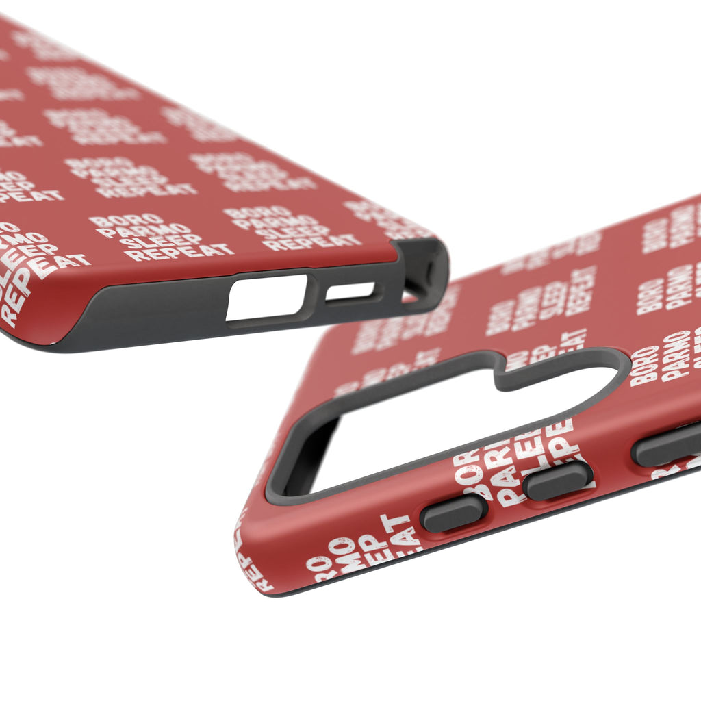 "BORO PARMO SLEEP REPEAT" Phone Case — Red Pattern Tough Case