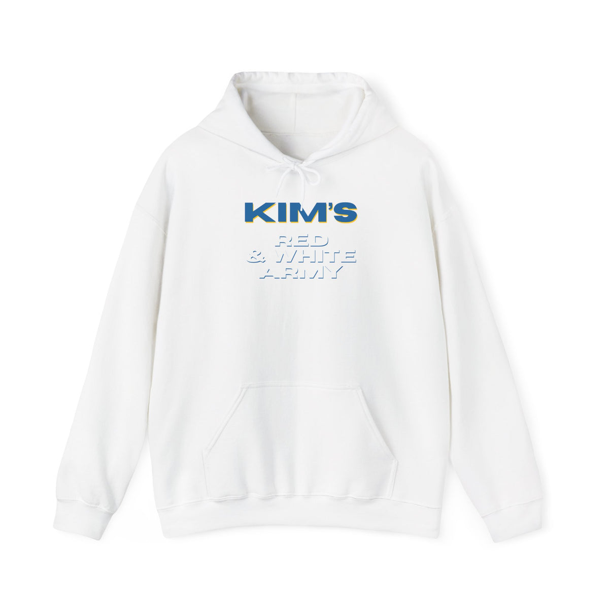 Kim's Red & White Army Hoodie 'front print' only.