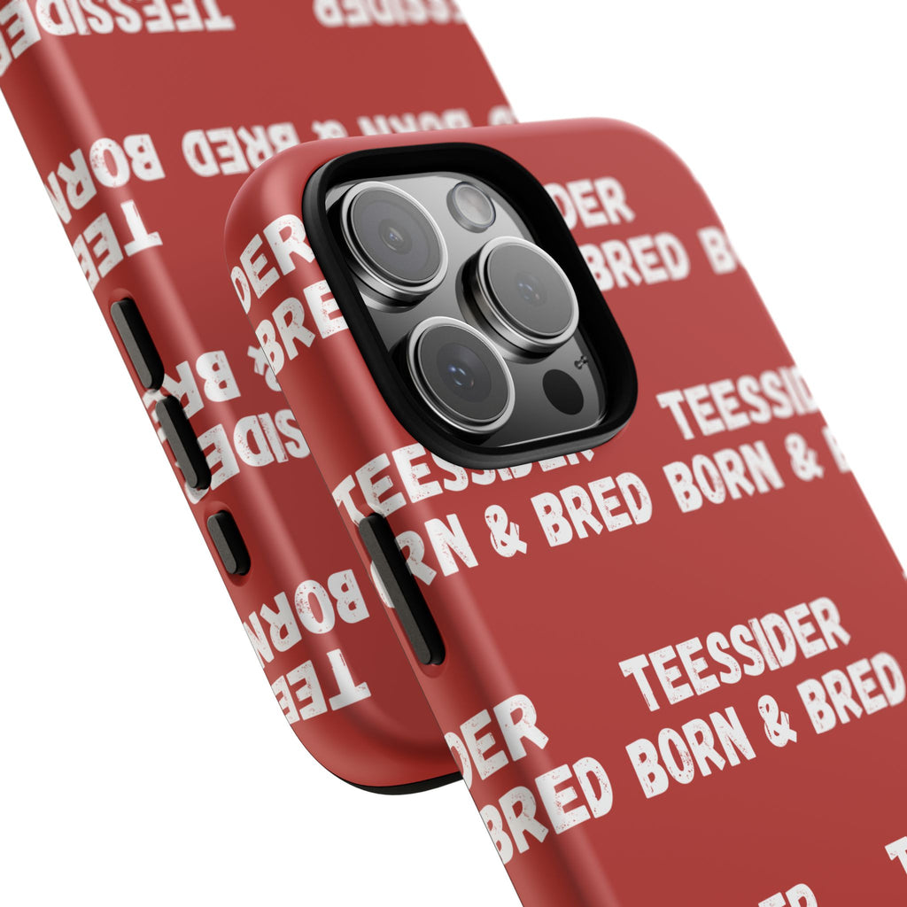 "TEESSIDE BORN & BRED" Phone Case — Red Pattern Tough Case