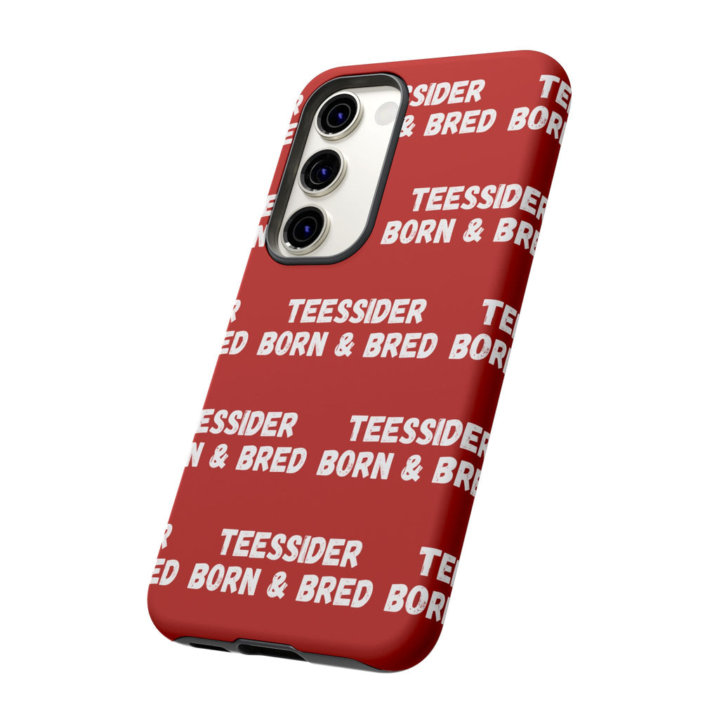 "TEESSIDE BORN & BRED" Phone Case — Red Pattern Tough Case
