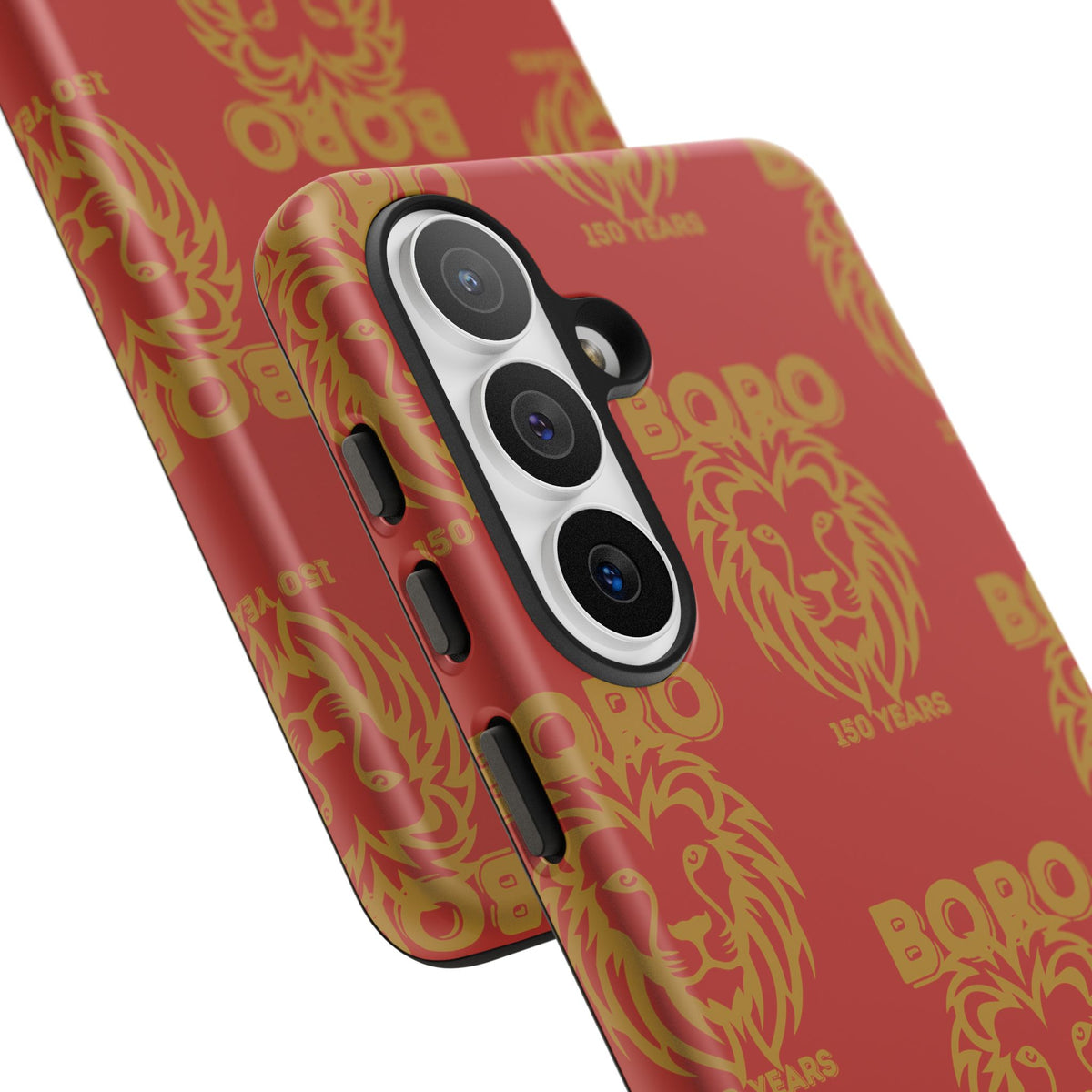 BORO Gold on red Lion Head Phone Case — Red 150 years Pattern Protective Case