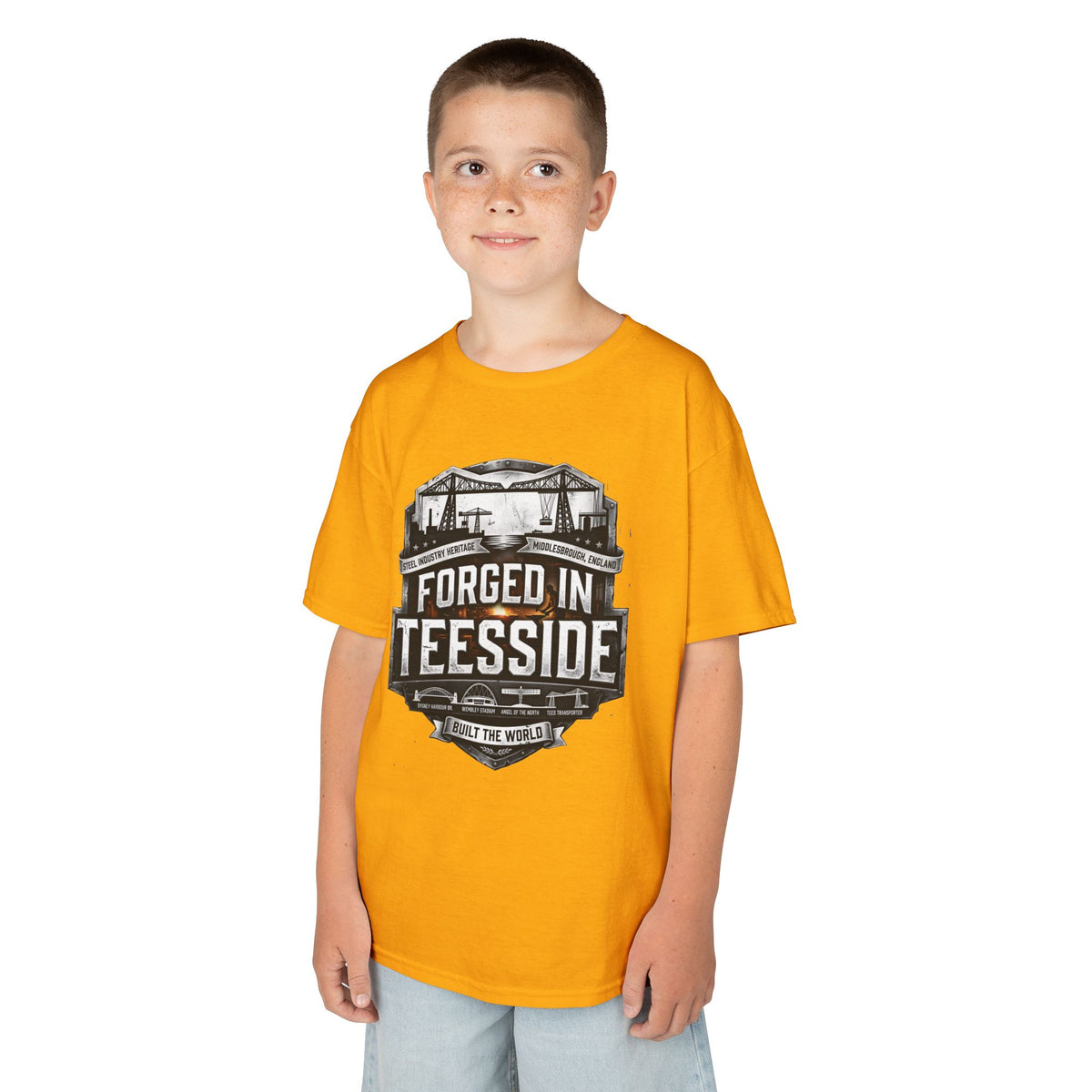 Kids Tee — "Forged in Teesside" BORO Industrial Shirt