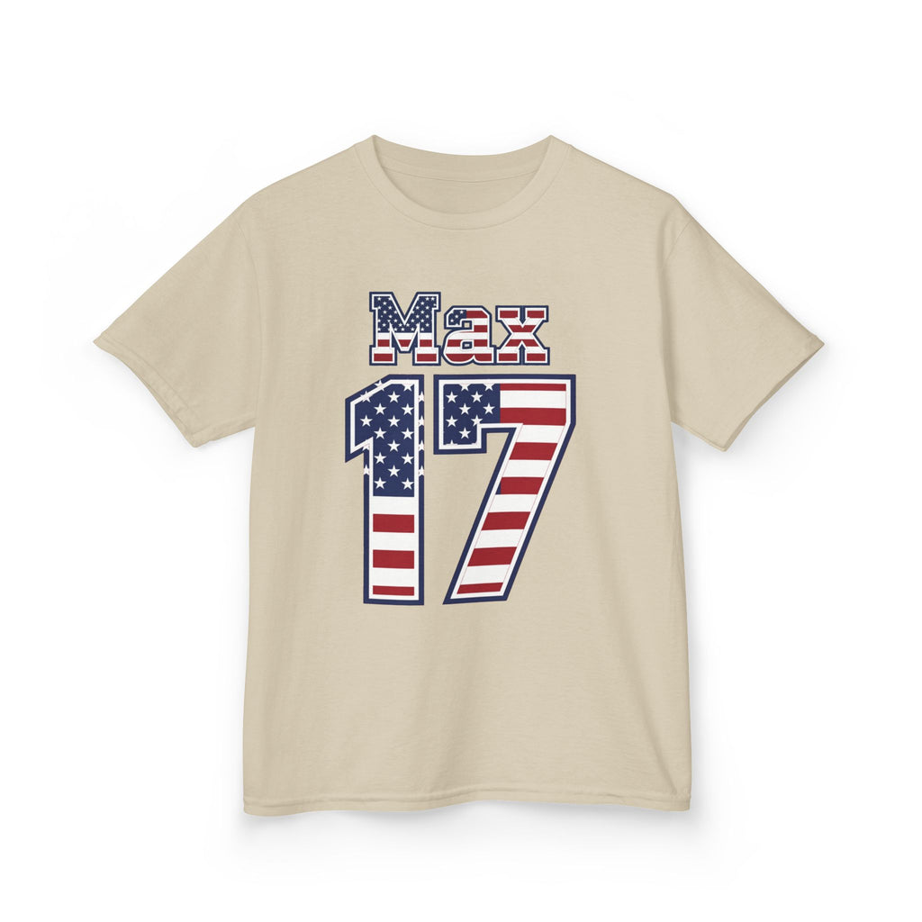Kids Shirt 'Max 17' American Flag BORO Shirt, Max Arfsten is our Number 17 'Front print'