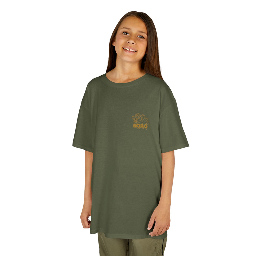 BORO Kids Tee — Cute Red ‘BORO’ Lion Chest Graphic