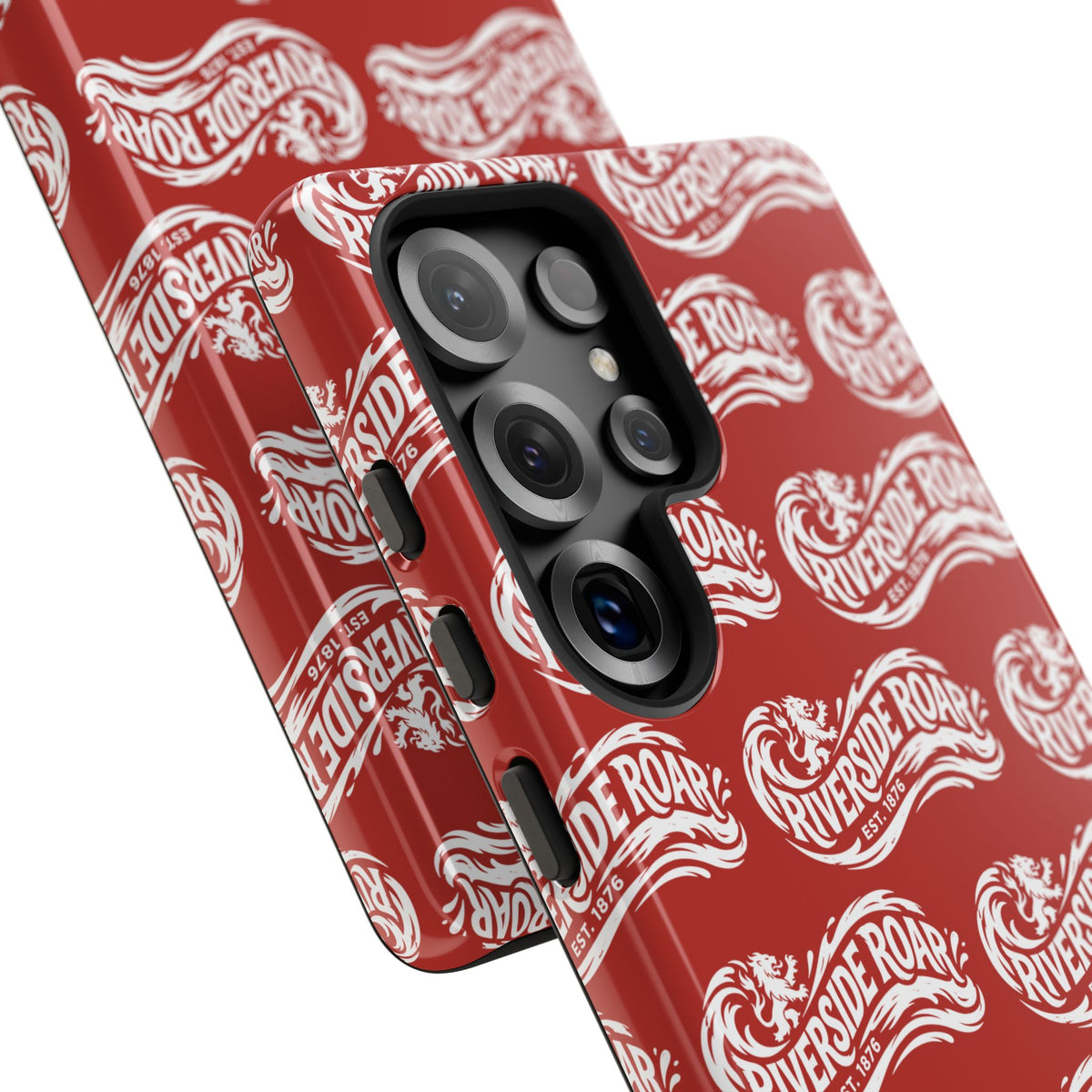 Riverside Roar Patterned Tough Case (White on Red) iPhone & Samsung