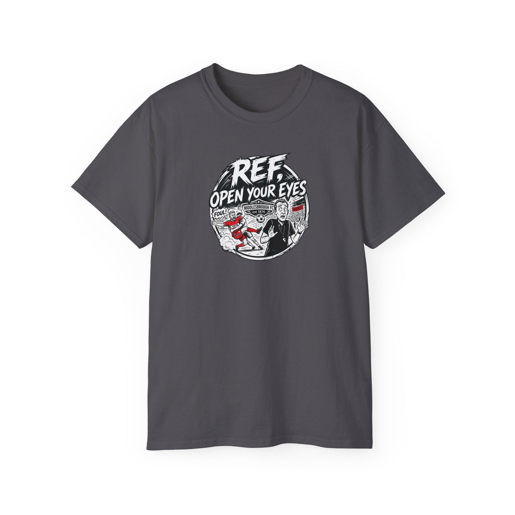 BORO T-Shirt — “Ref: Open Your Eyes” Graphic Tee (Comic-book Style Humour)