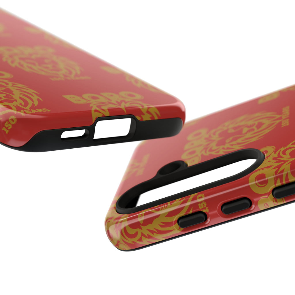 BORO Gold on red Lion Head Phone Case — Red 150 years Pattern Protective Case