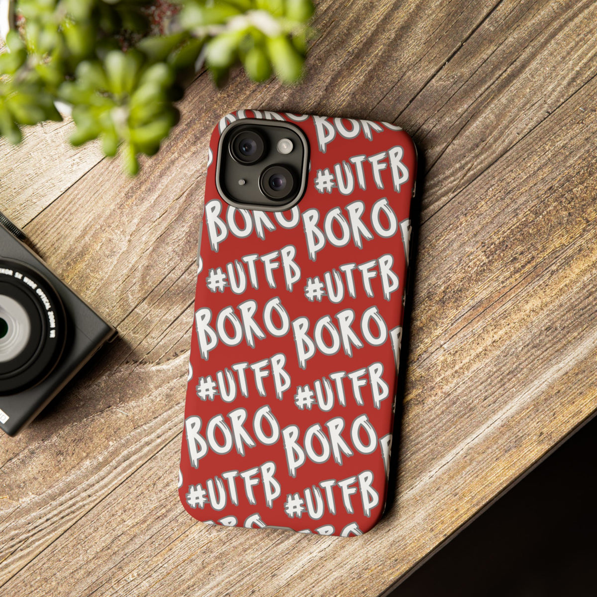 Phone Case — Red #UTFB BORO Pattern Protective Case