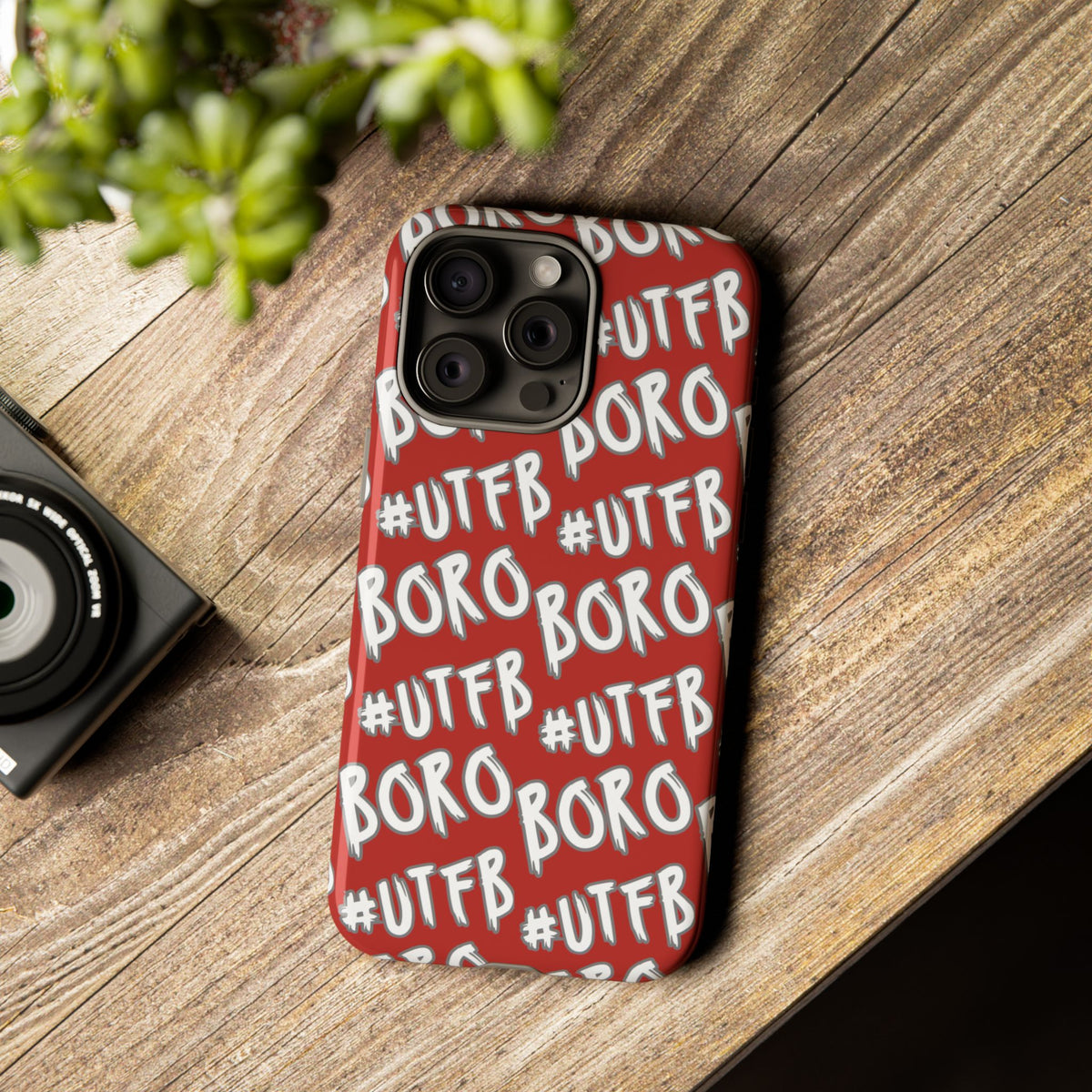 Phone Case — Red #UTFB BORO Pattern Protective Case