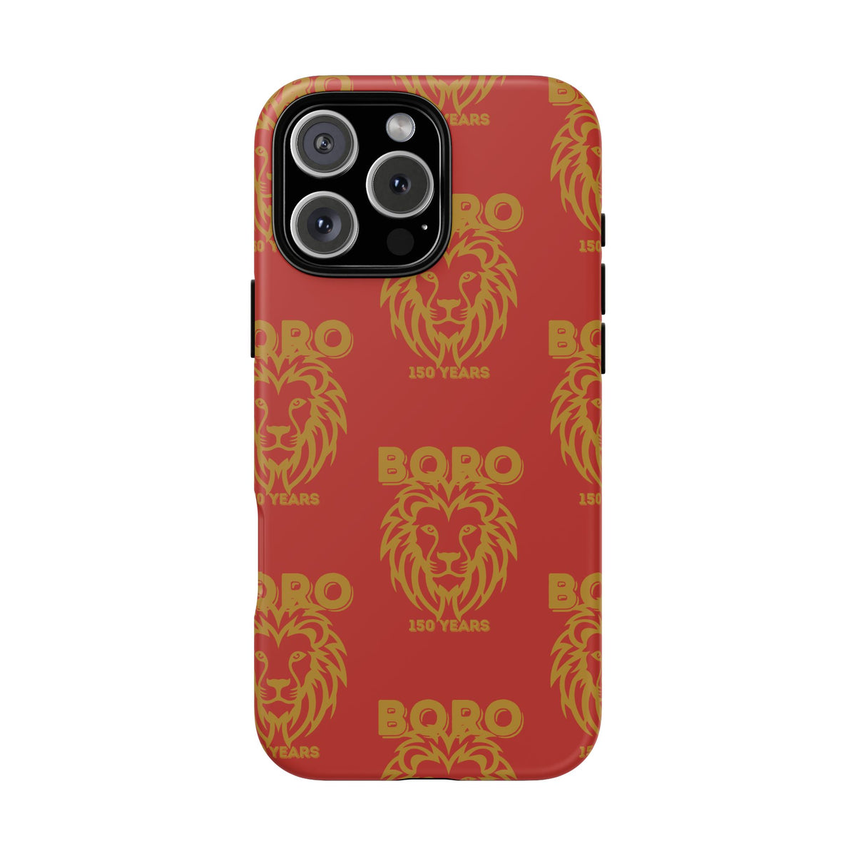 BORO Gold on red Lion Head Phone Case — Red 150 years Pattern Protective Case